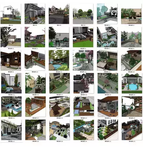 36 exquisite courtyard design sketch models