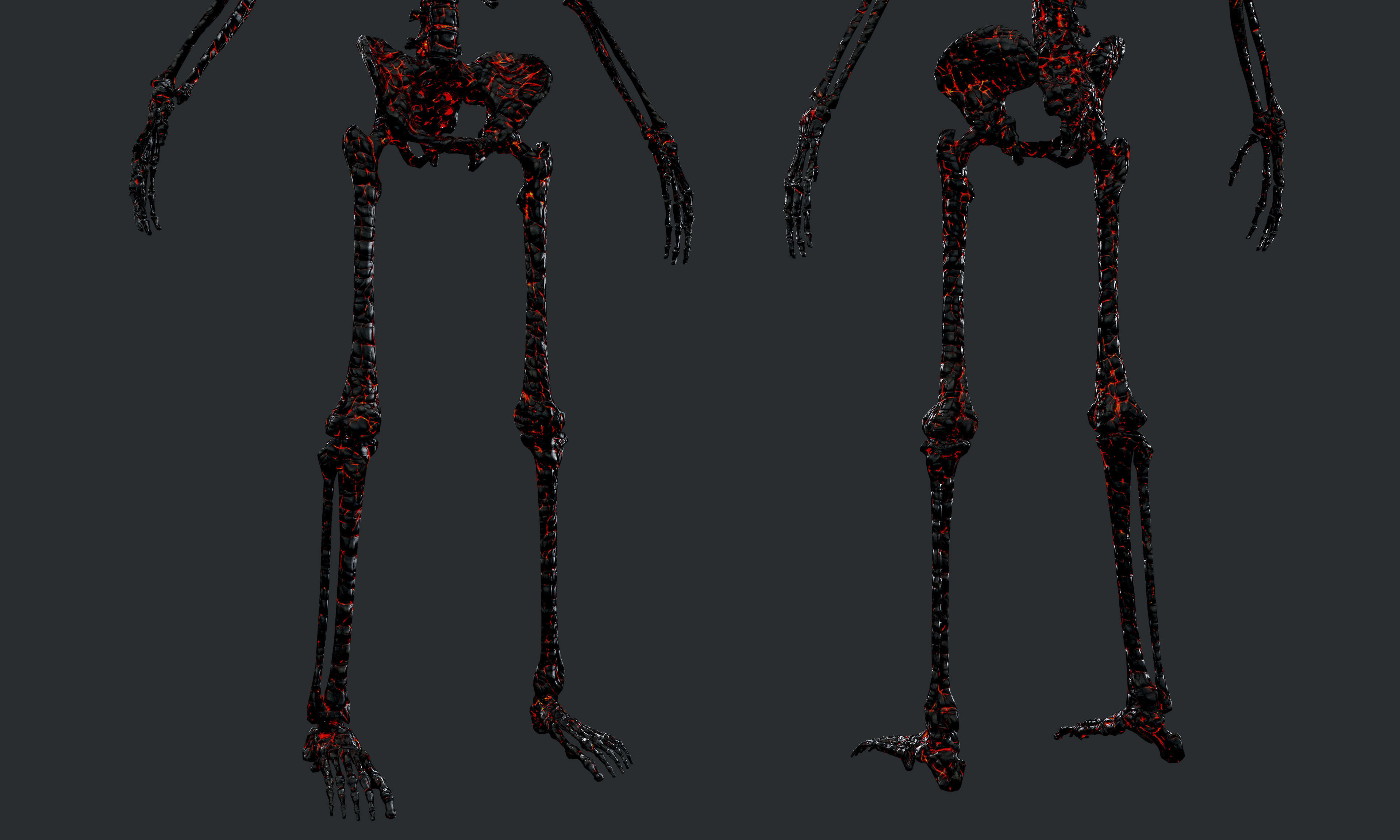 10 Skeleton Burning Lava Pack Game Ready Low-poly 3D model_25