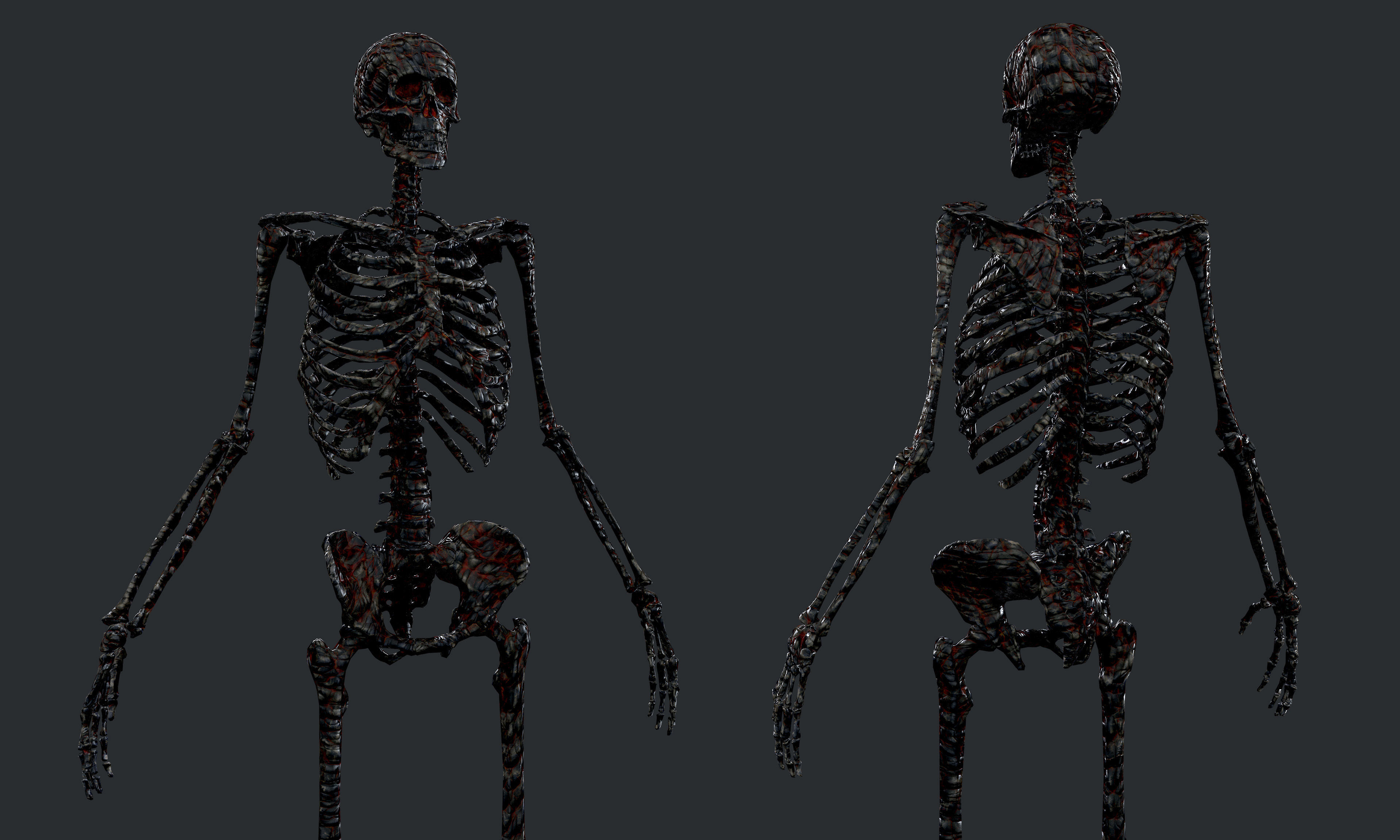 10 Skeleton Burning Lava Pack Game Ready Low-poly 3D model_30