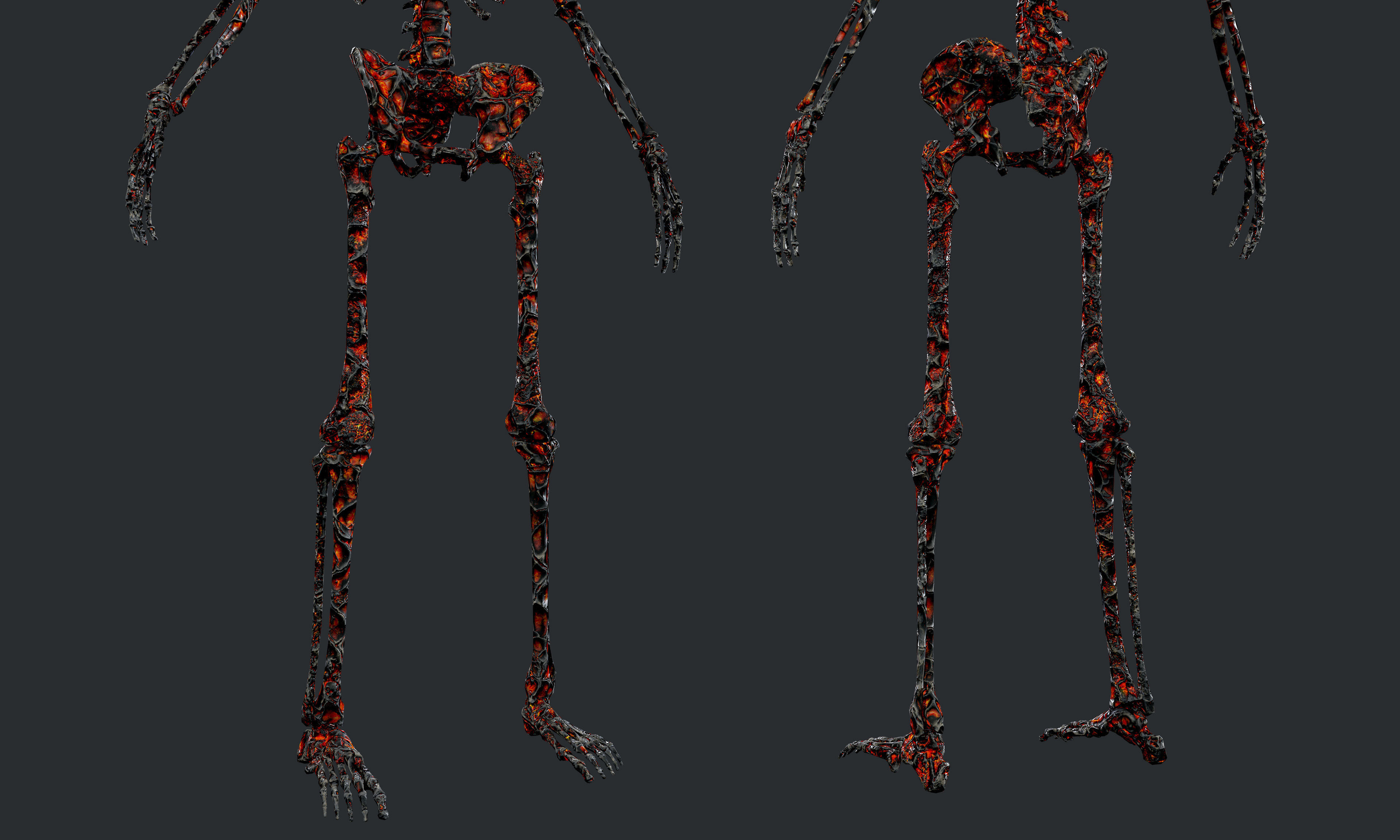 10 Skeleton Burning Lava Pack Game Ready Low-poly 3D model_12
