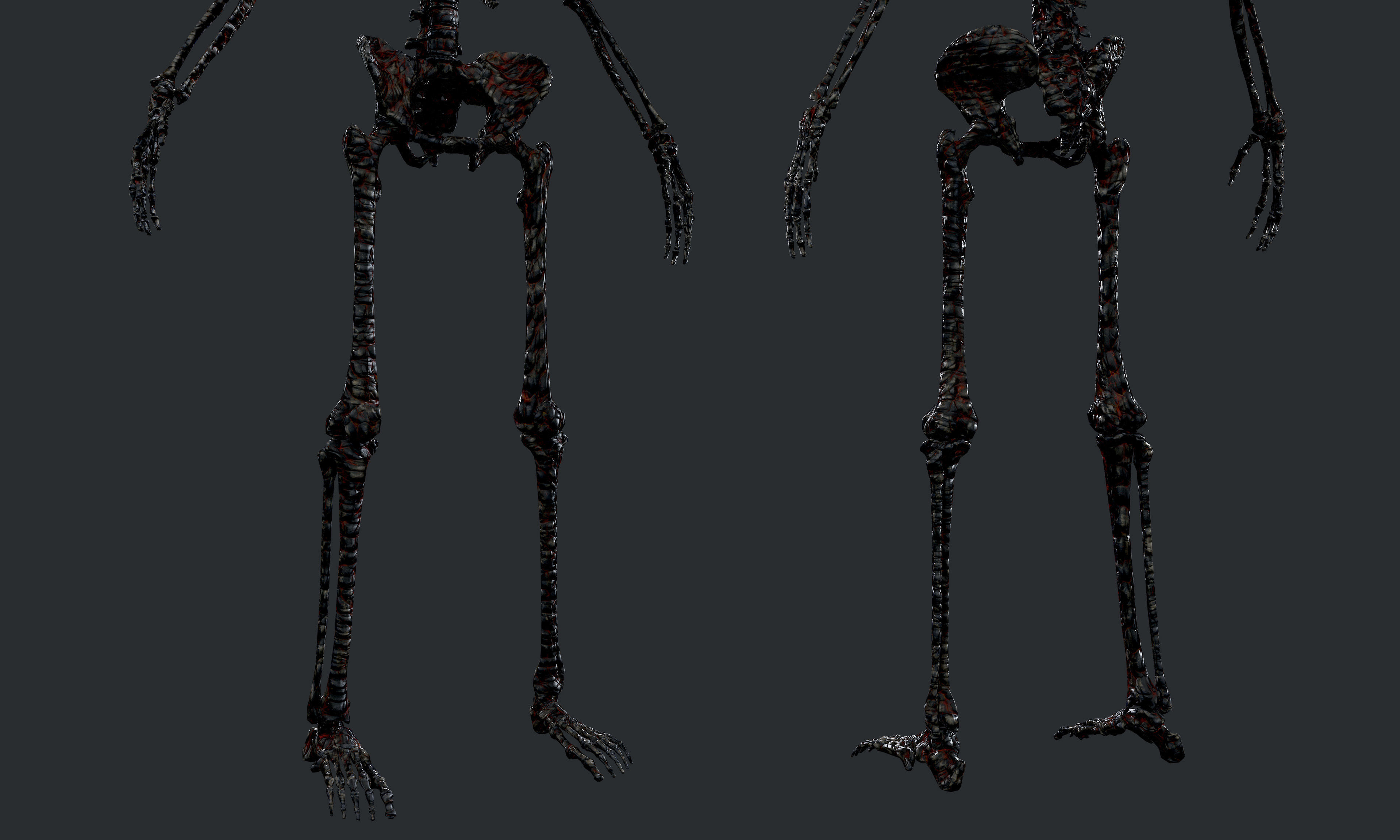 10 Skeleton Burning Lava Pack Game Ready Low-poly 3D model_29