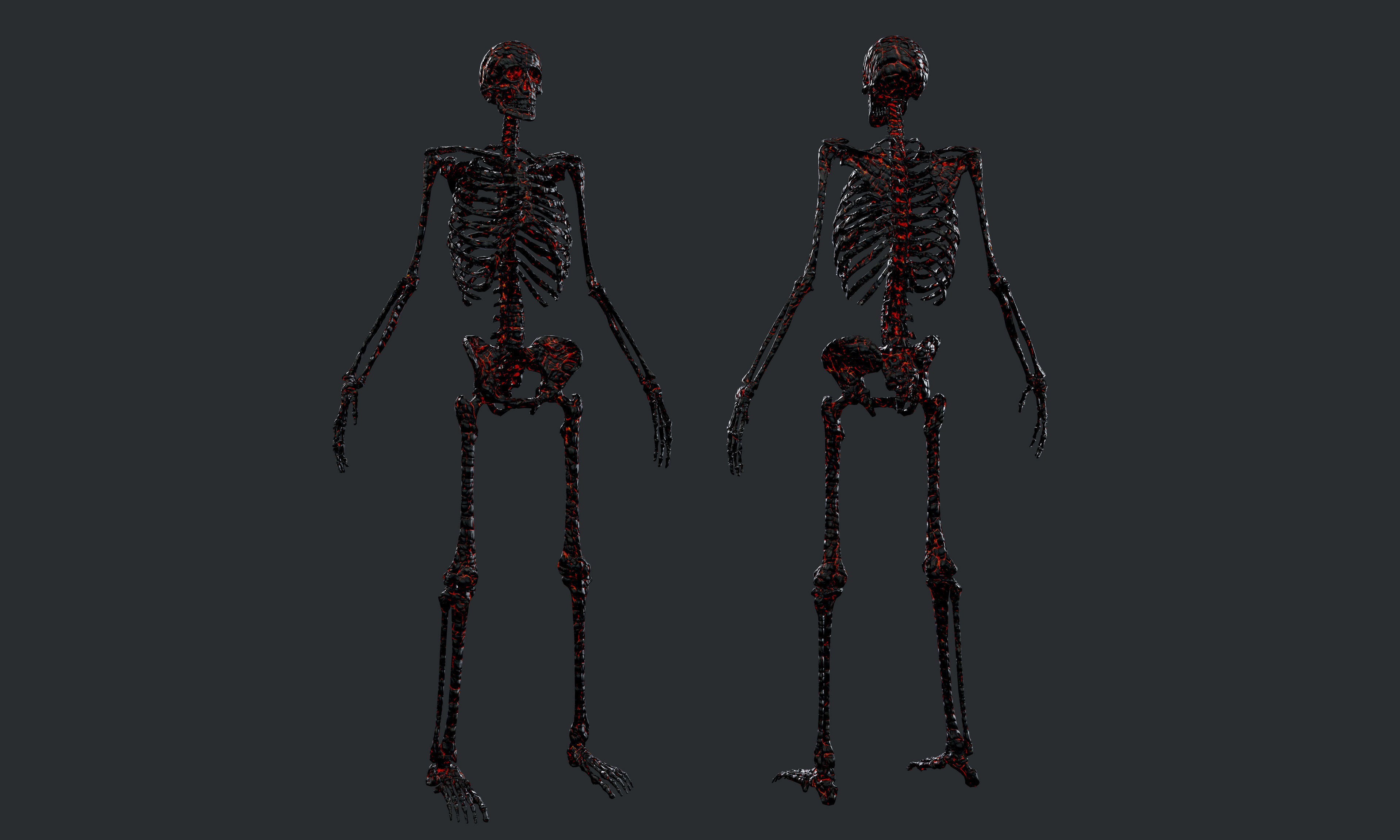 10 Skeleton Burning Lava Pack Game Ready Low-poly 3D model_26