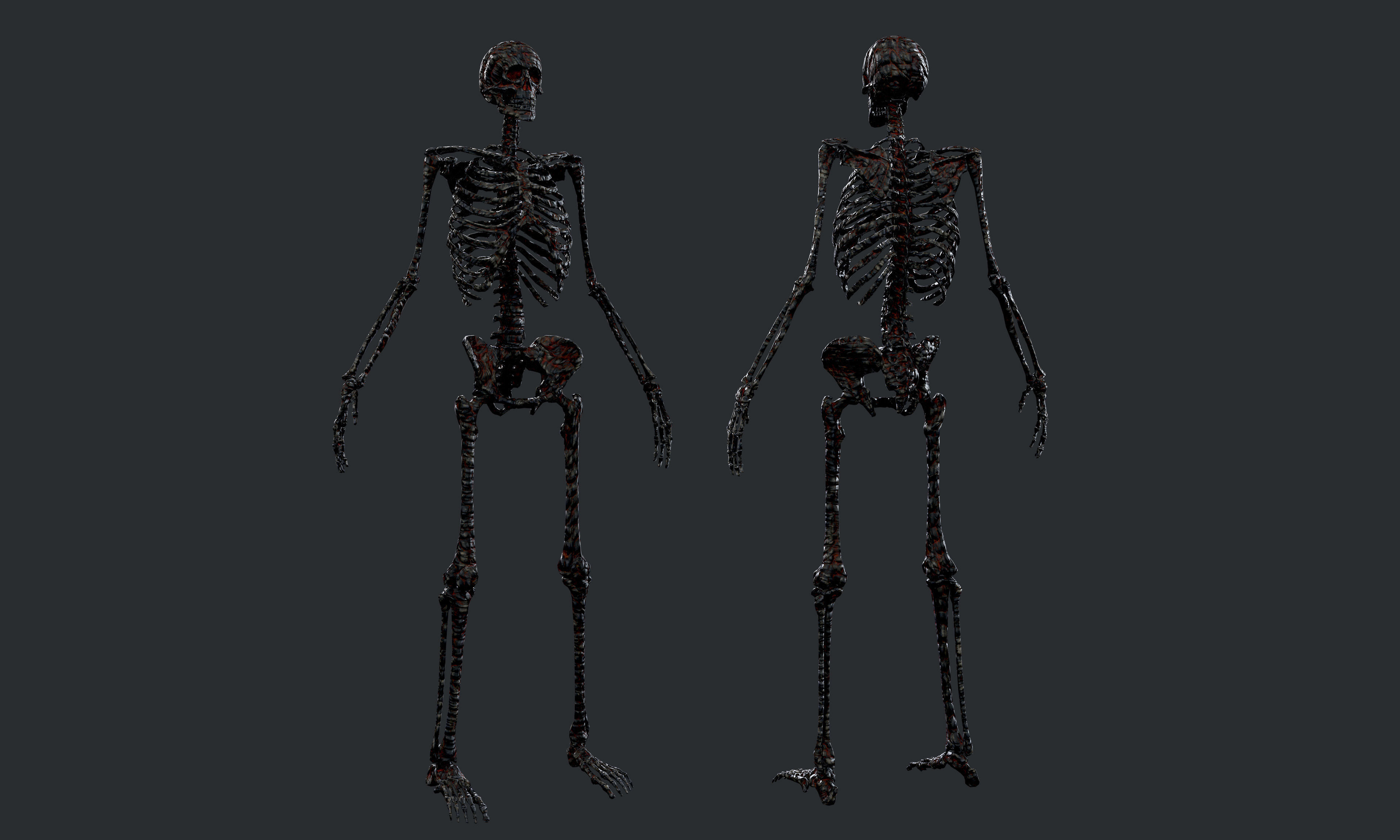 10 Skeleton Burning Lava Pack Game Ready Low-poly 3D model_28