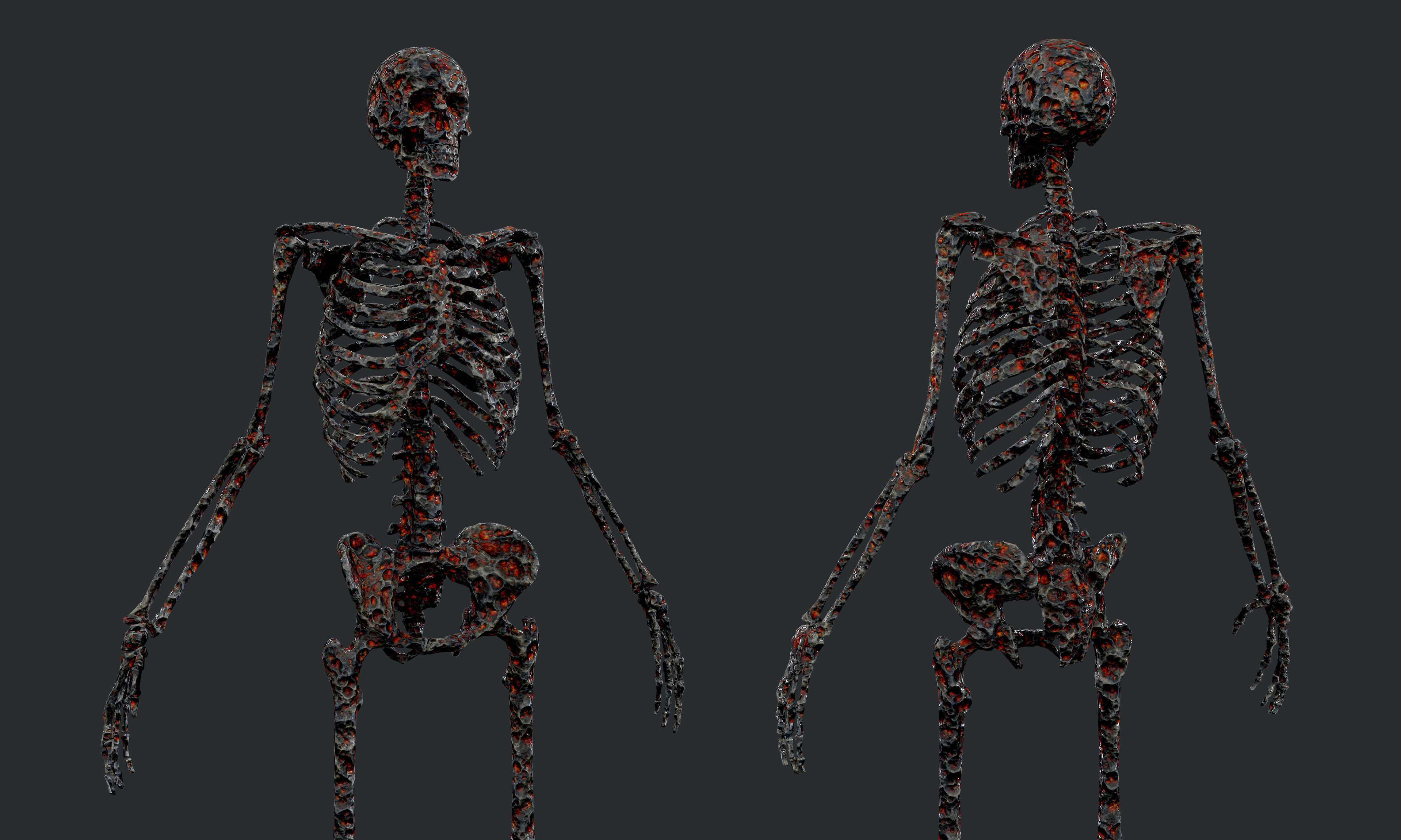 10 Skeleton Burning Lava Pack Game Ready Low-poly 3D model_20