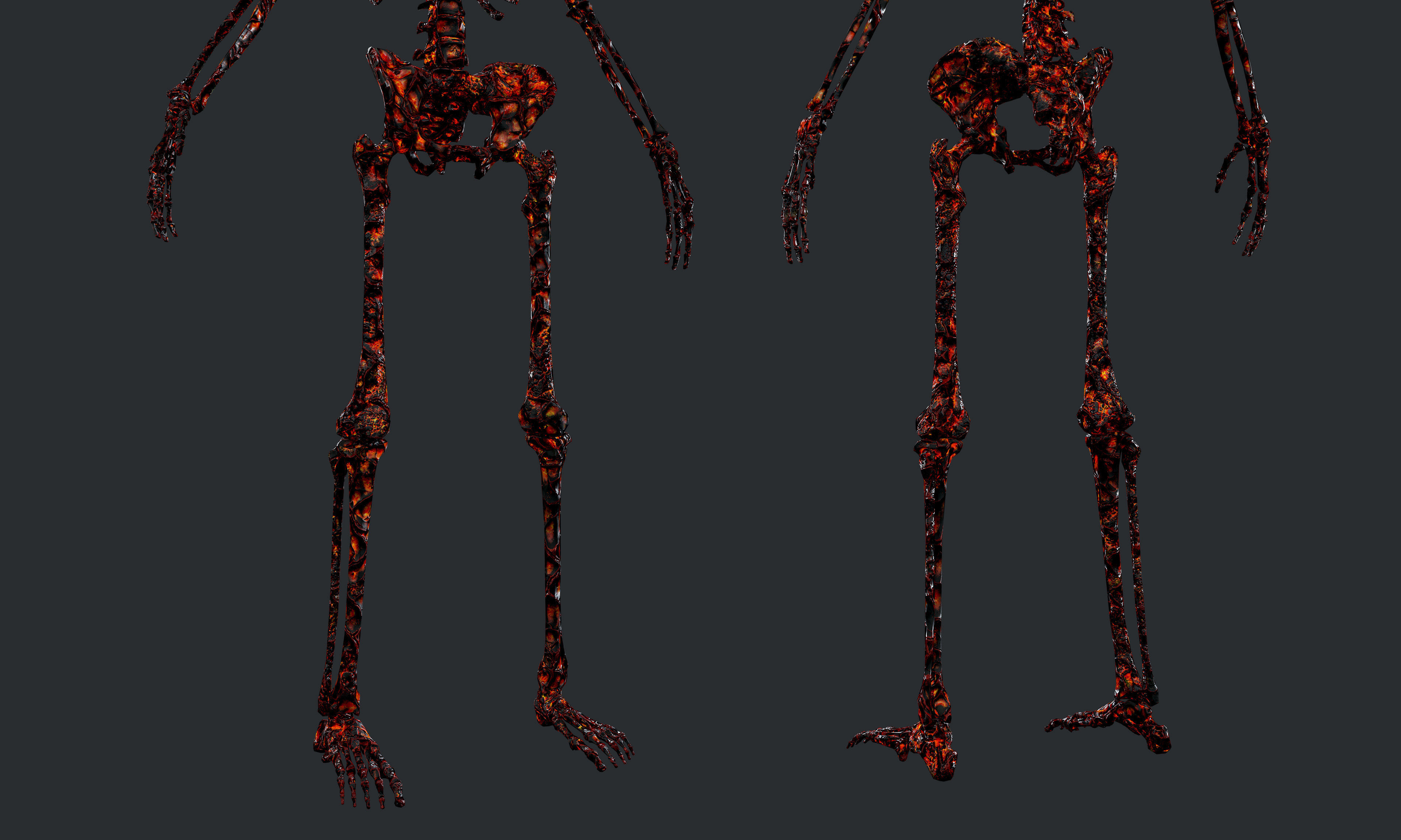 10 Skeleton Burning Lava Pack Game Ready Low-poly 3D model_15