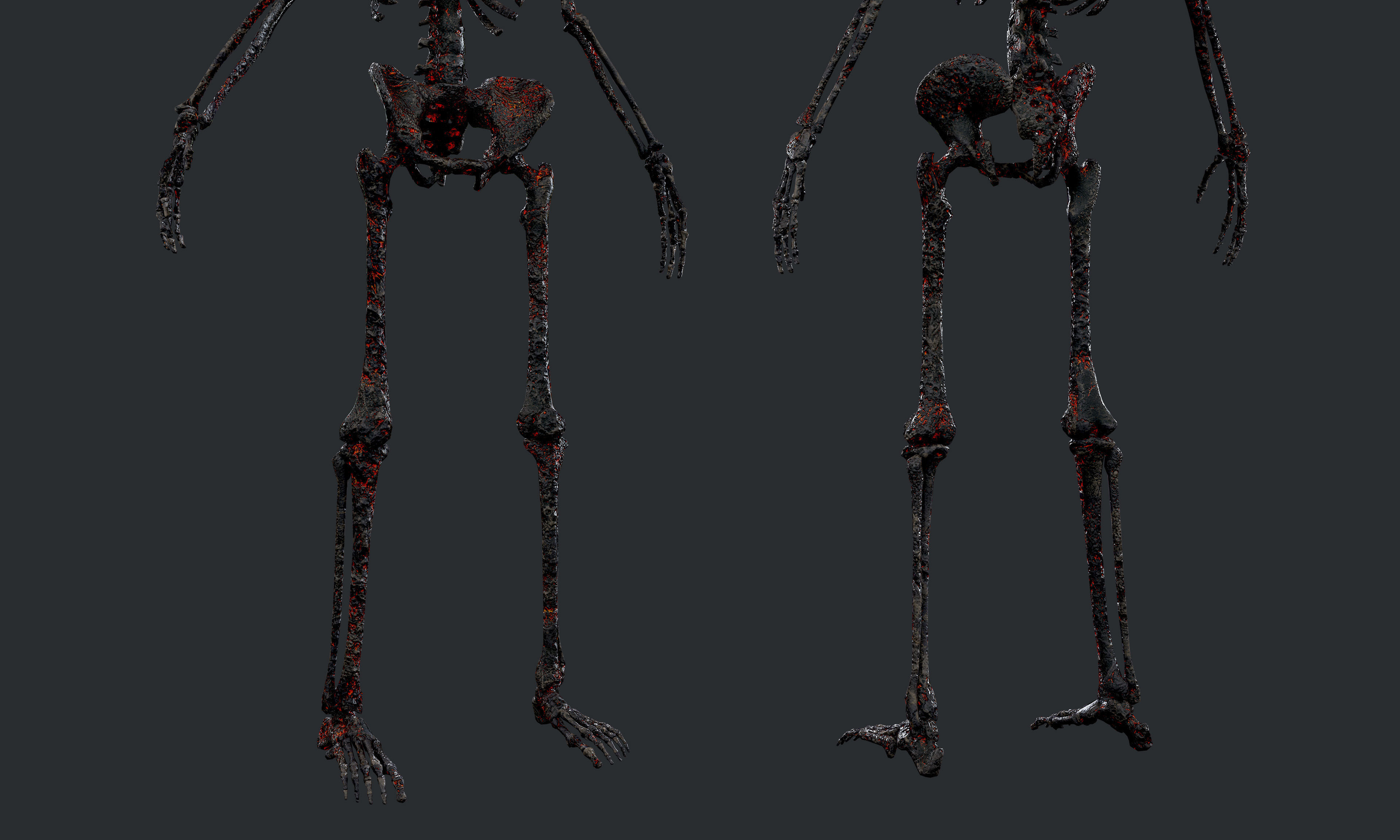 10 Skeleton Burning Lava Pack Game Ready Low-poly 3D model_23