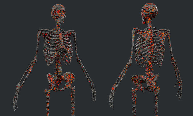 10 Skeleton Burning Lava Pack Game Ready Low-poly 3D model