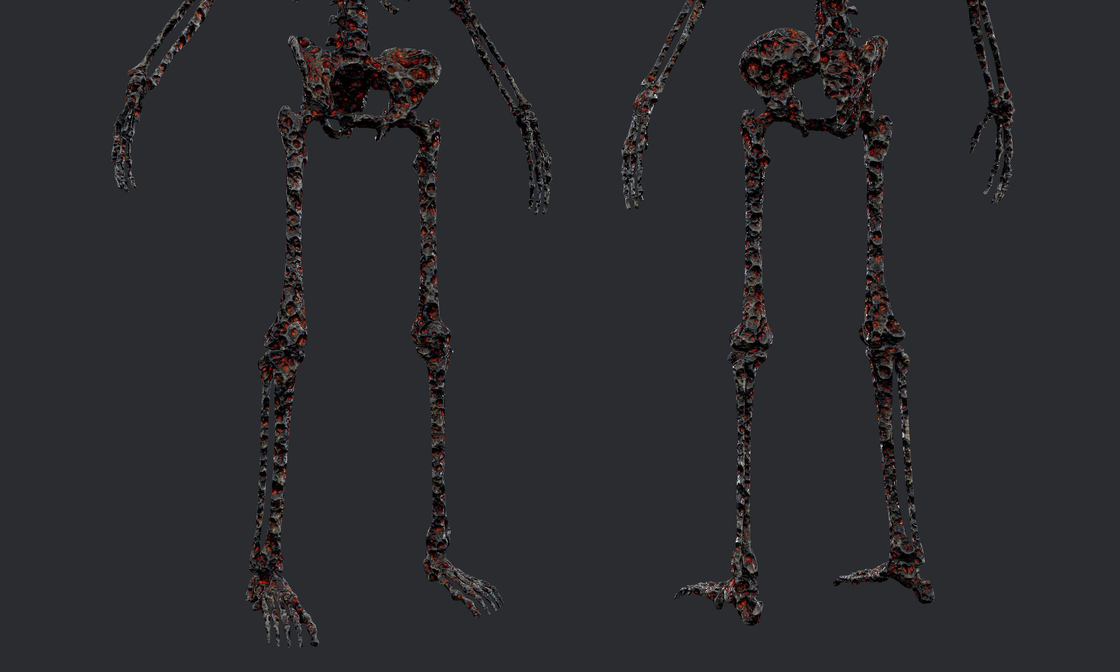 10 Skeleton Burning Lava Pack Game Ready Low-poly 3D model_21