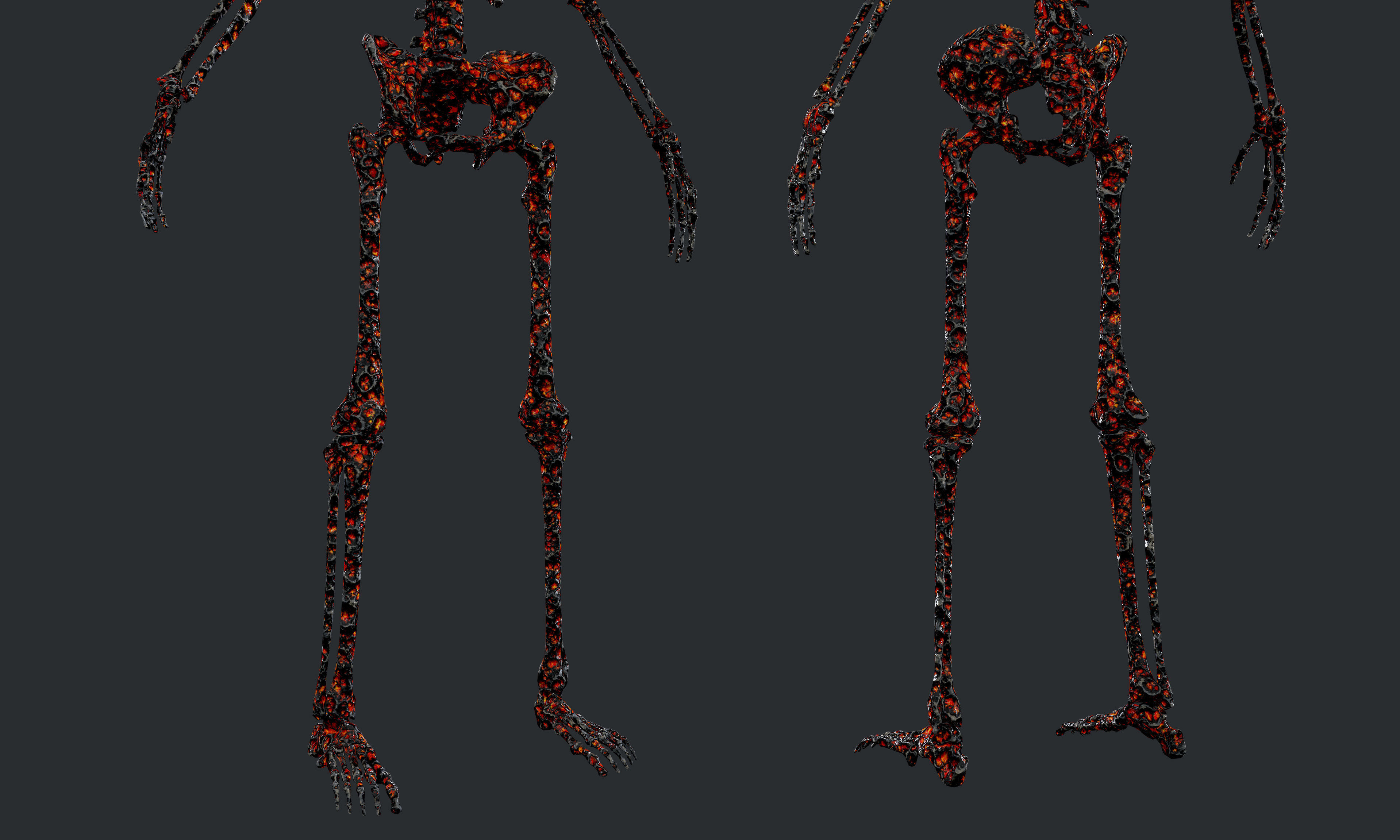 10 Skeleton Burning Lava Pack Game Ready Low-poly 3D model_18