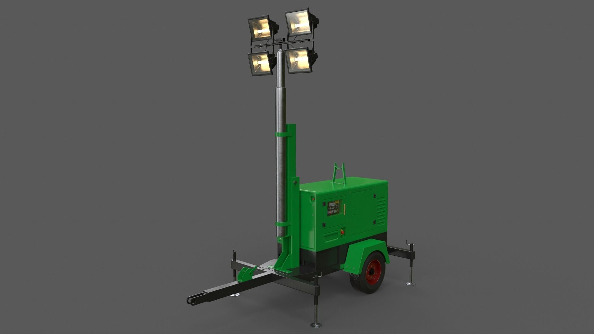 PBR Mobile Light Tower Generator A - Multi color Pack 3D Model Collection_42