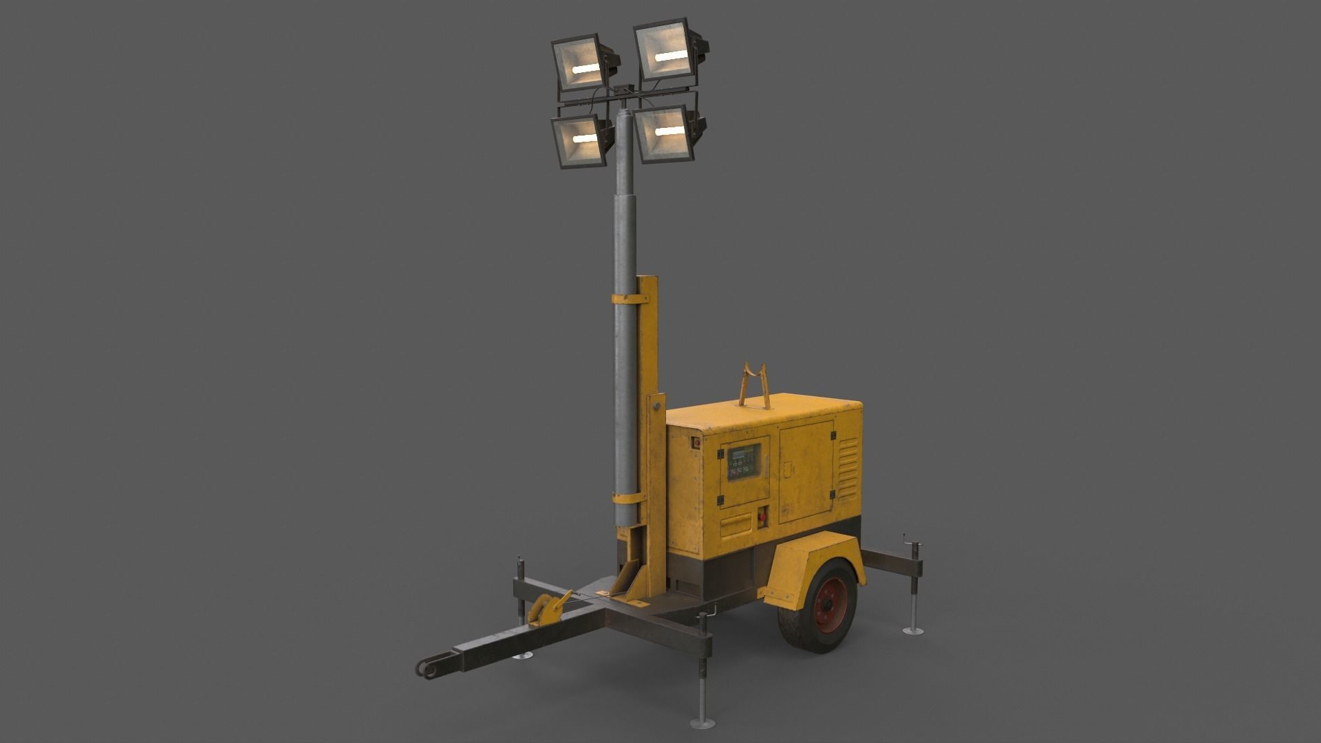 PBR Mobile Light Tower Generator A - Multi color Pack 3D Model Collection_53