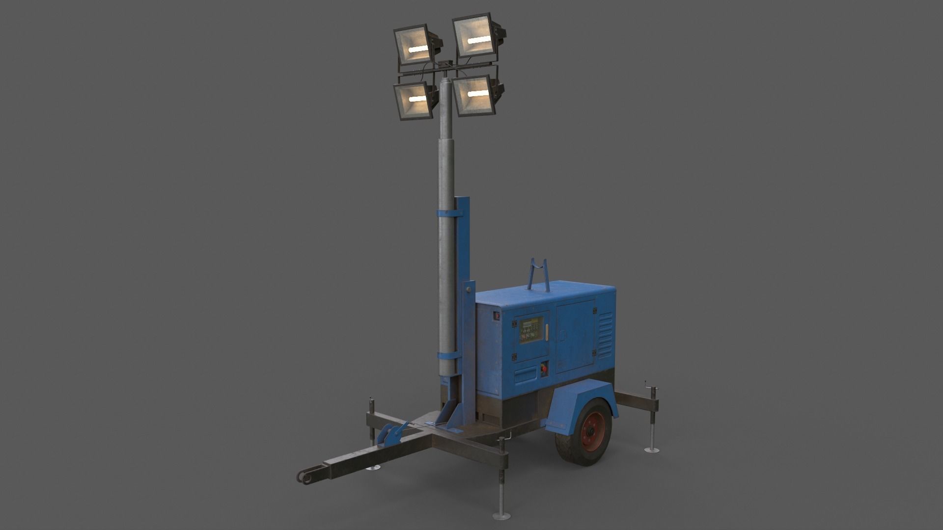 PBR Mobile Light Tower Generator A - Multi color Pack 3D Model Collection_39