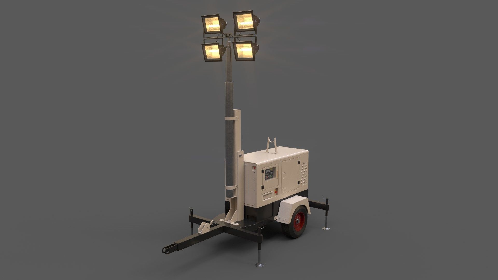 PBR Mobile Light Tower Generator A - Multi color Pack 3D Model Collection_25