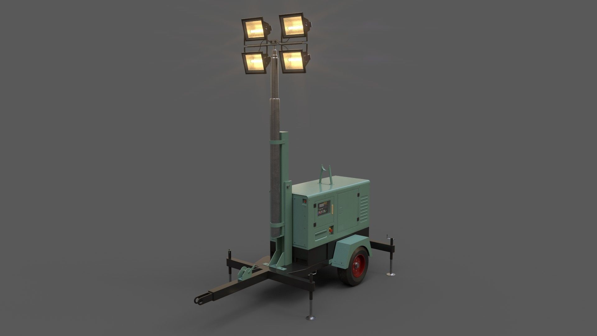PBR Mobile Light Tower Generator A - Multi color Pack 3D Model Collection_16