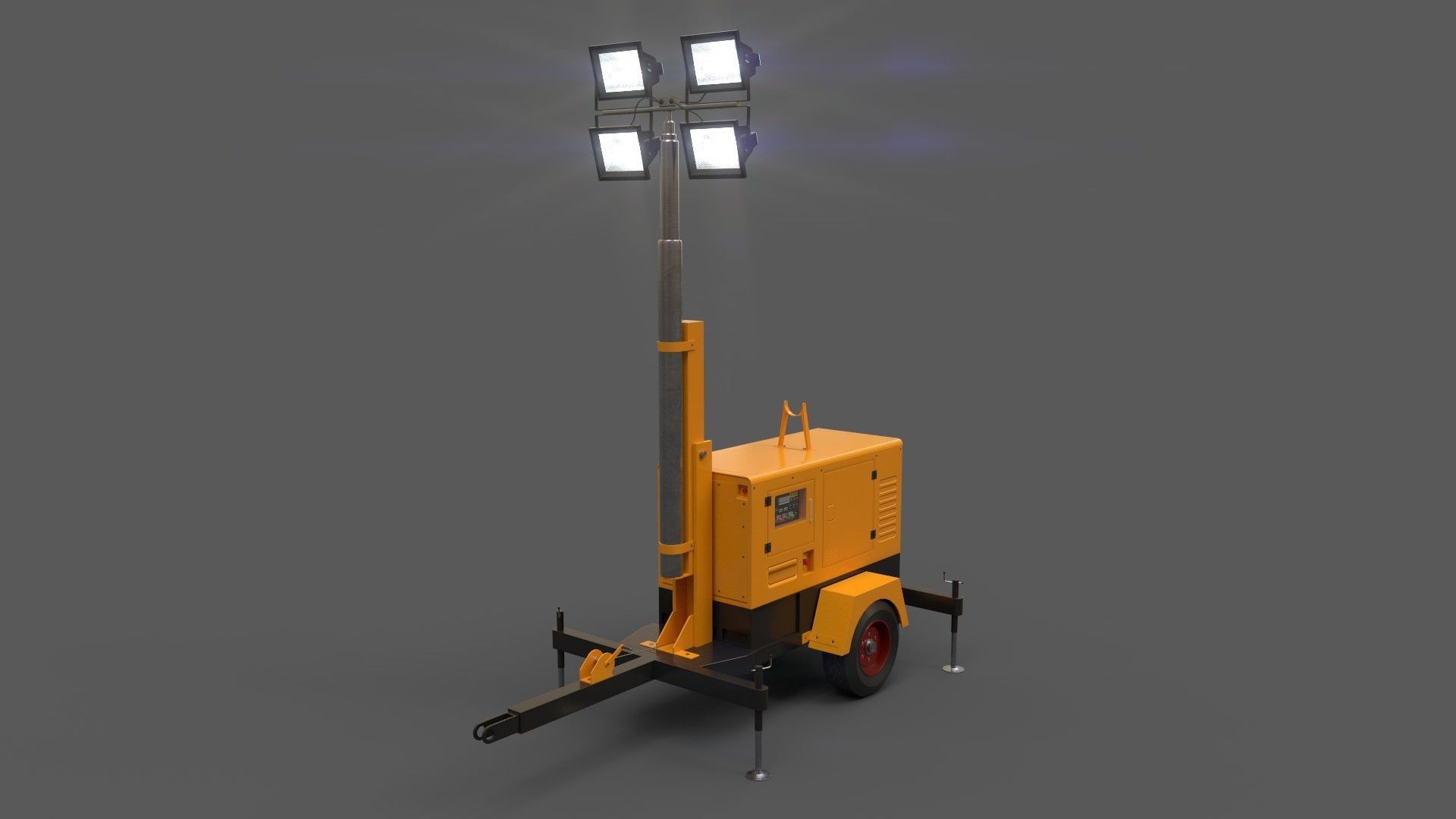 PBR Mobile Light Tower Generator A - Multi color Pack 3D Model Collection_30