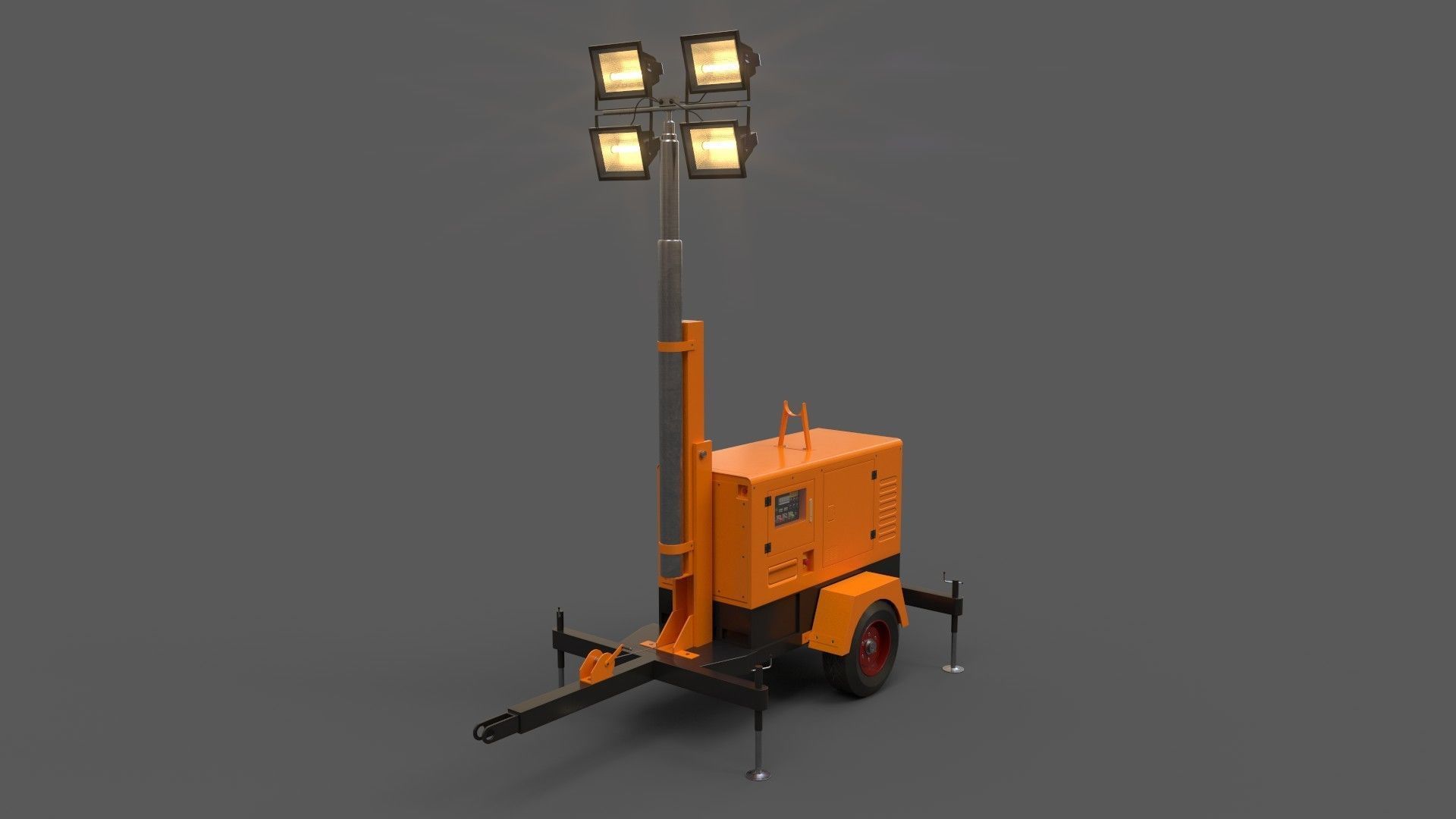 PBR Mobile Light Tower Generator A - Multi color Pack 3D Model Collection_23