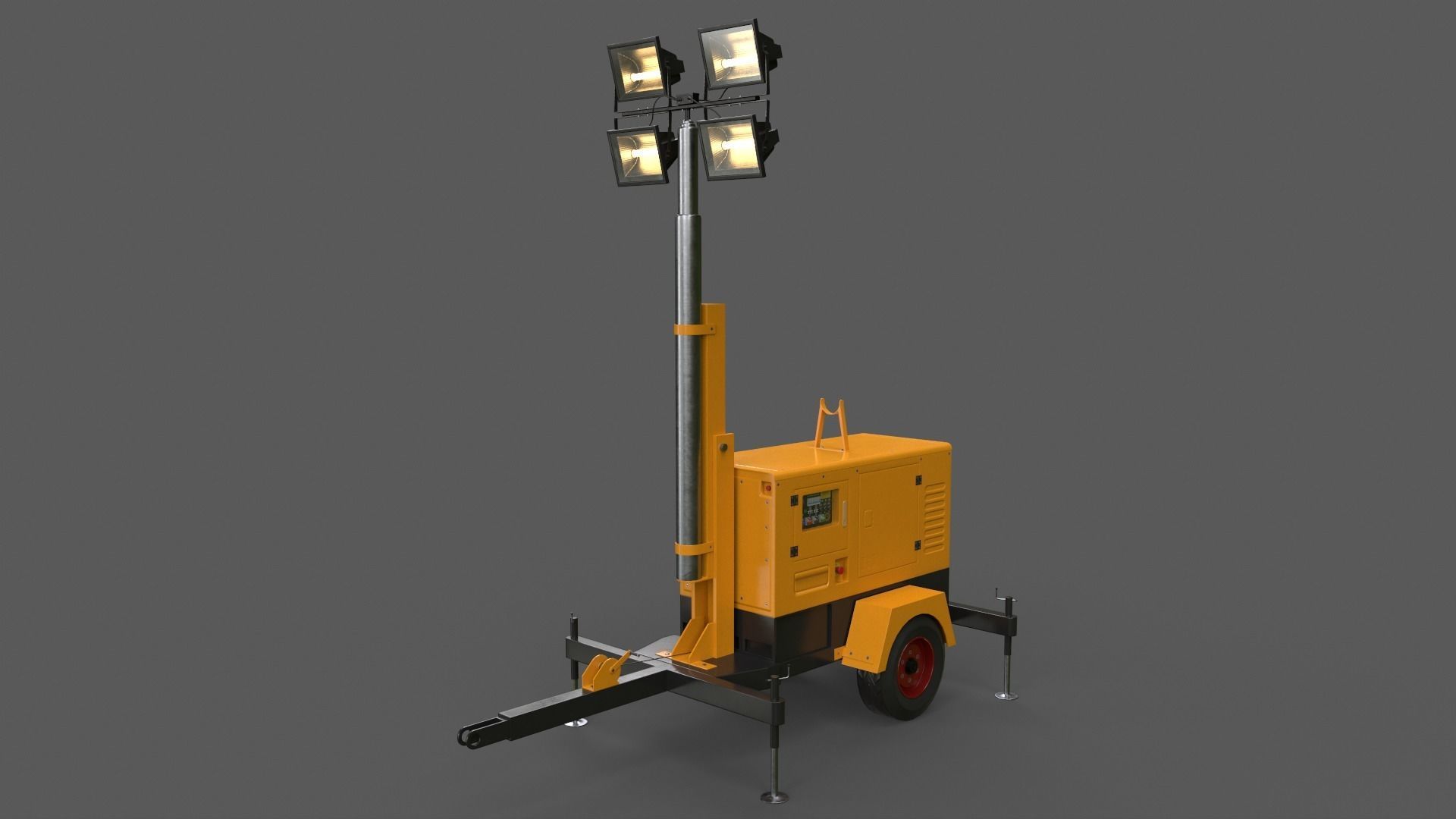 PBR Mobile Light Tower Generator A - Multi color Pack 3D Model Collection_54
