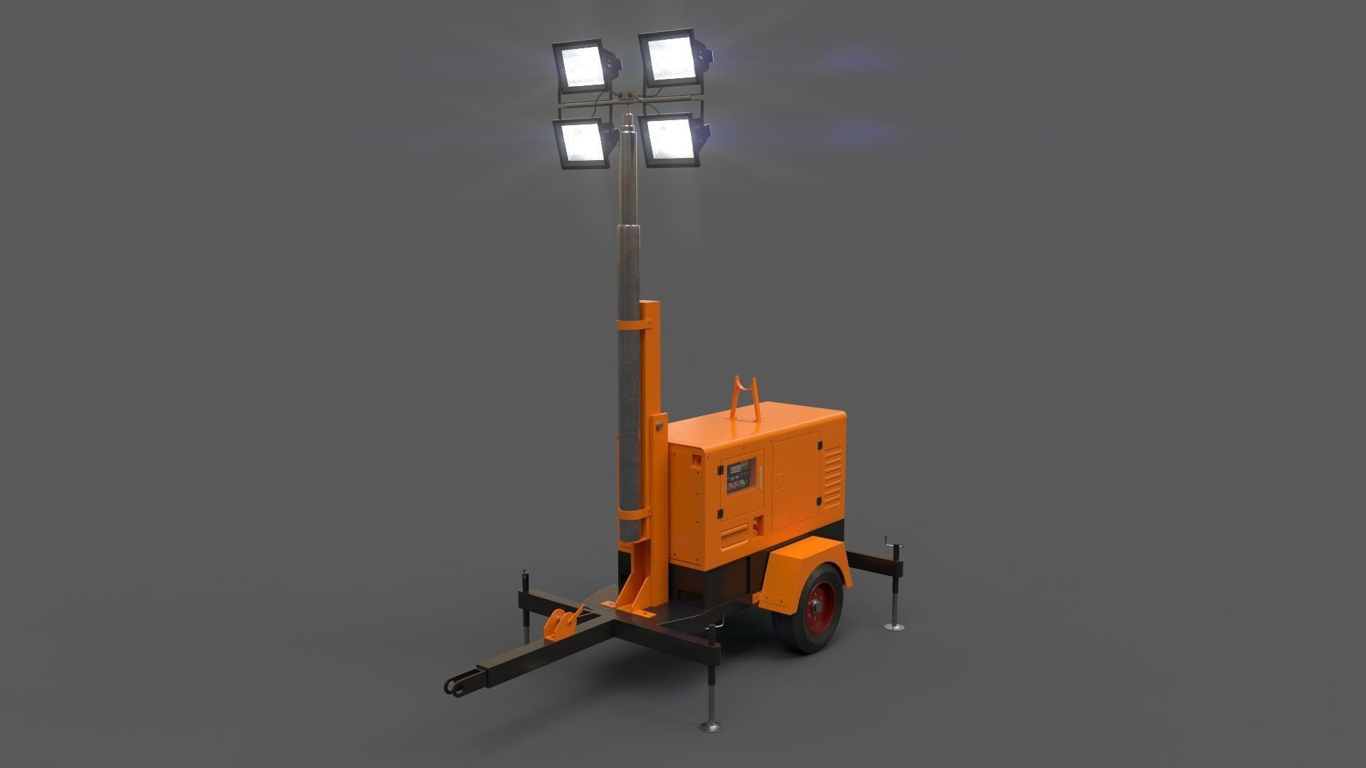 PBR Mobile Light Tower Generator A - Multi color Pack 3D Model Collection_21