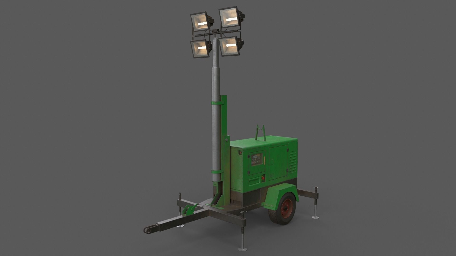 PBR Mobile Light Tower Generator A - Multi color Pack 3D Model Collection_43