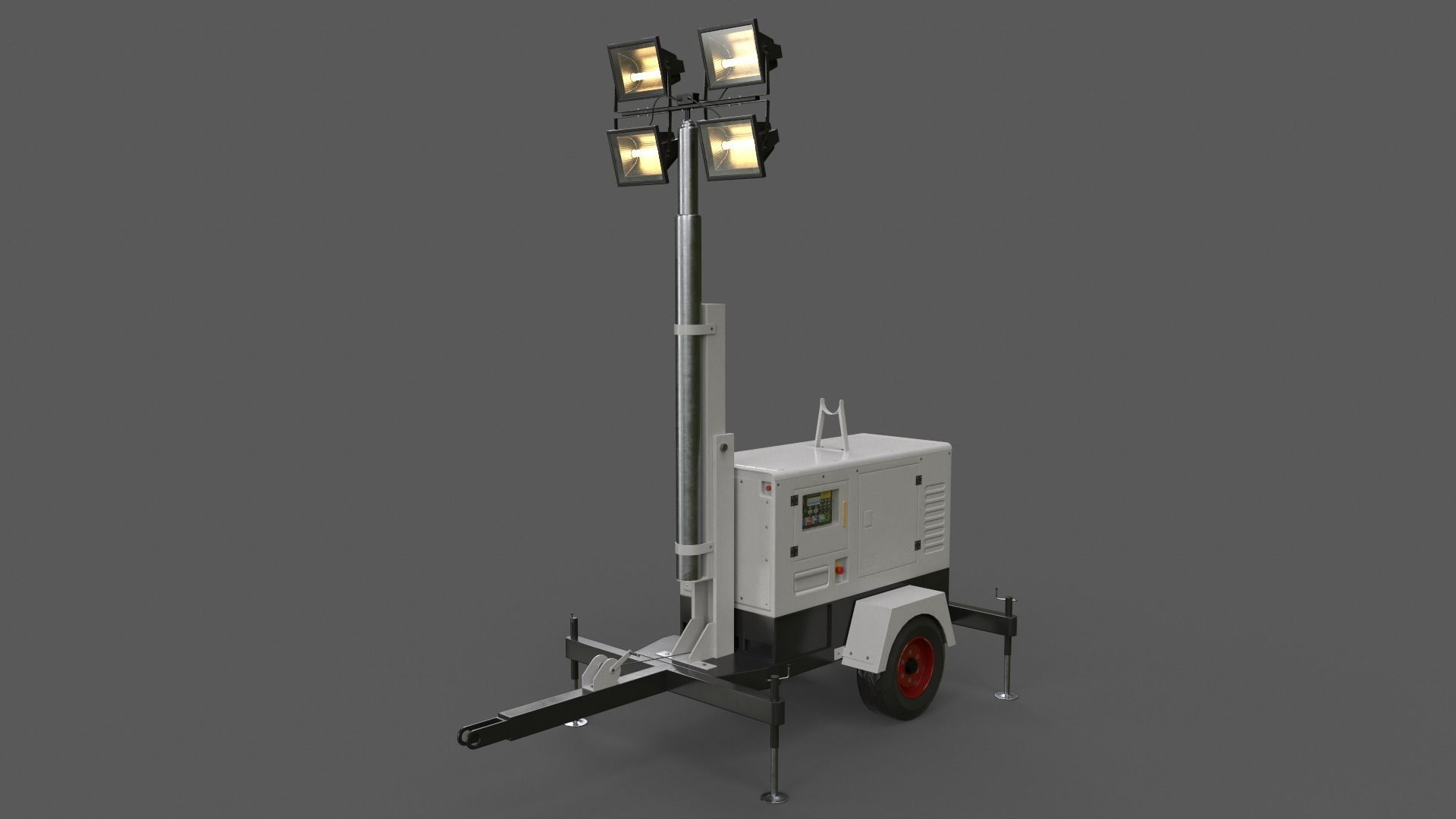 PBR Mobile Light Tower Generator A - Multi color Pack 3D Model Collection_46