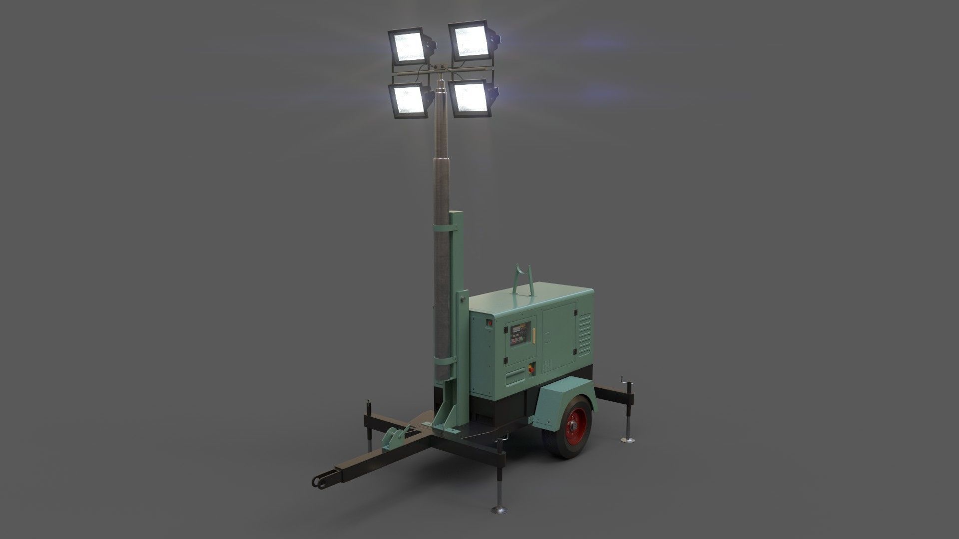 PBR Mobile Light Tower Generator A - Multi color Pack 3D Model Collection_15