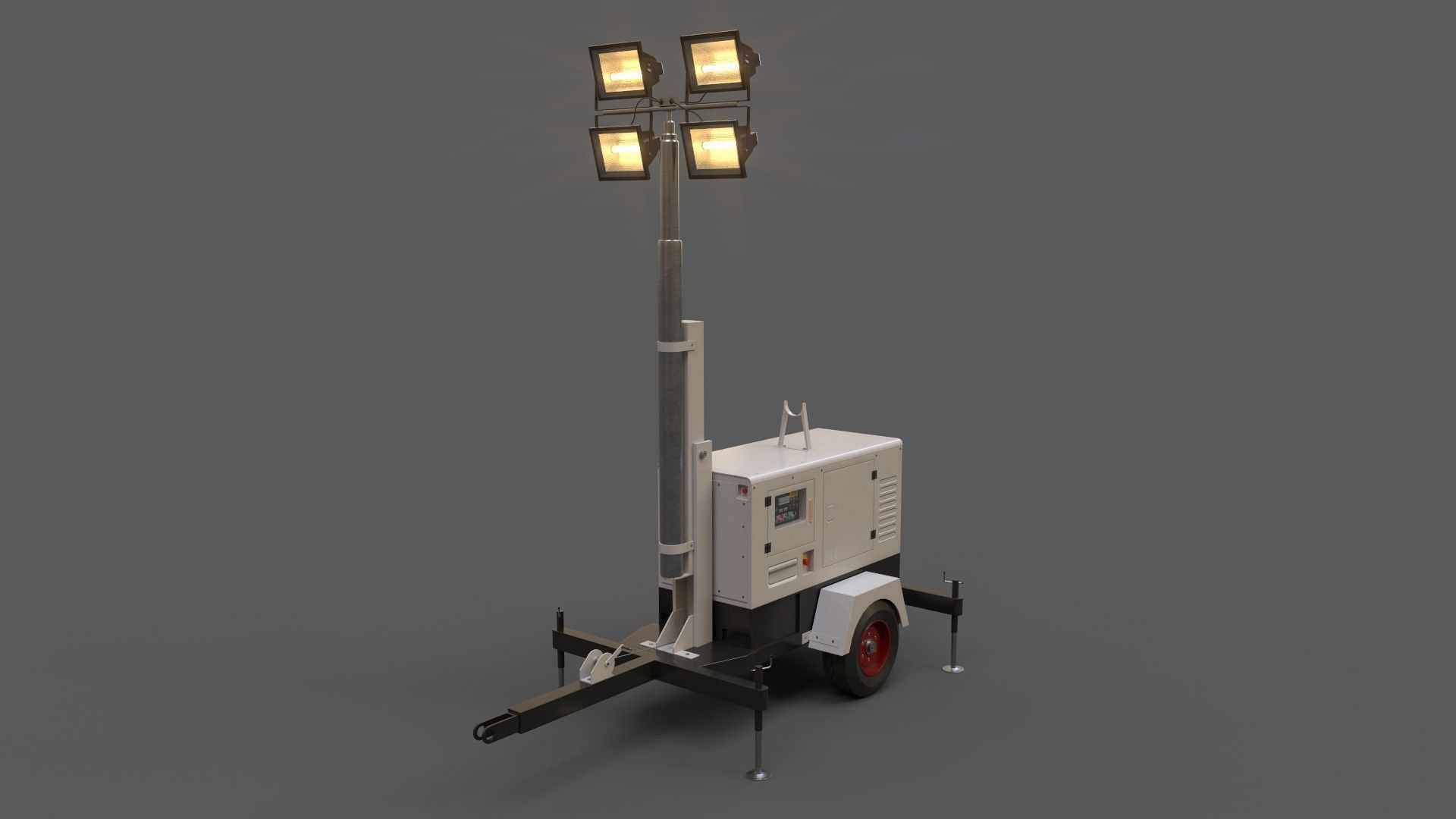 PBR Mobile Light Tower Generator A - Multi color Pack 3D Model Collection_20