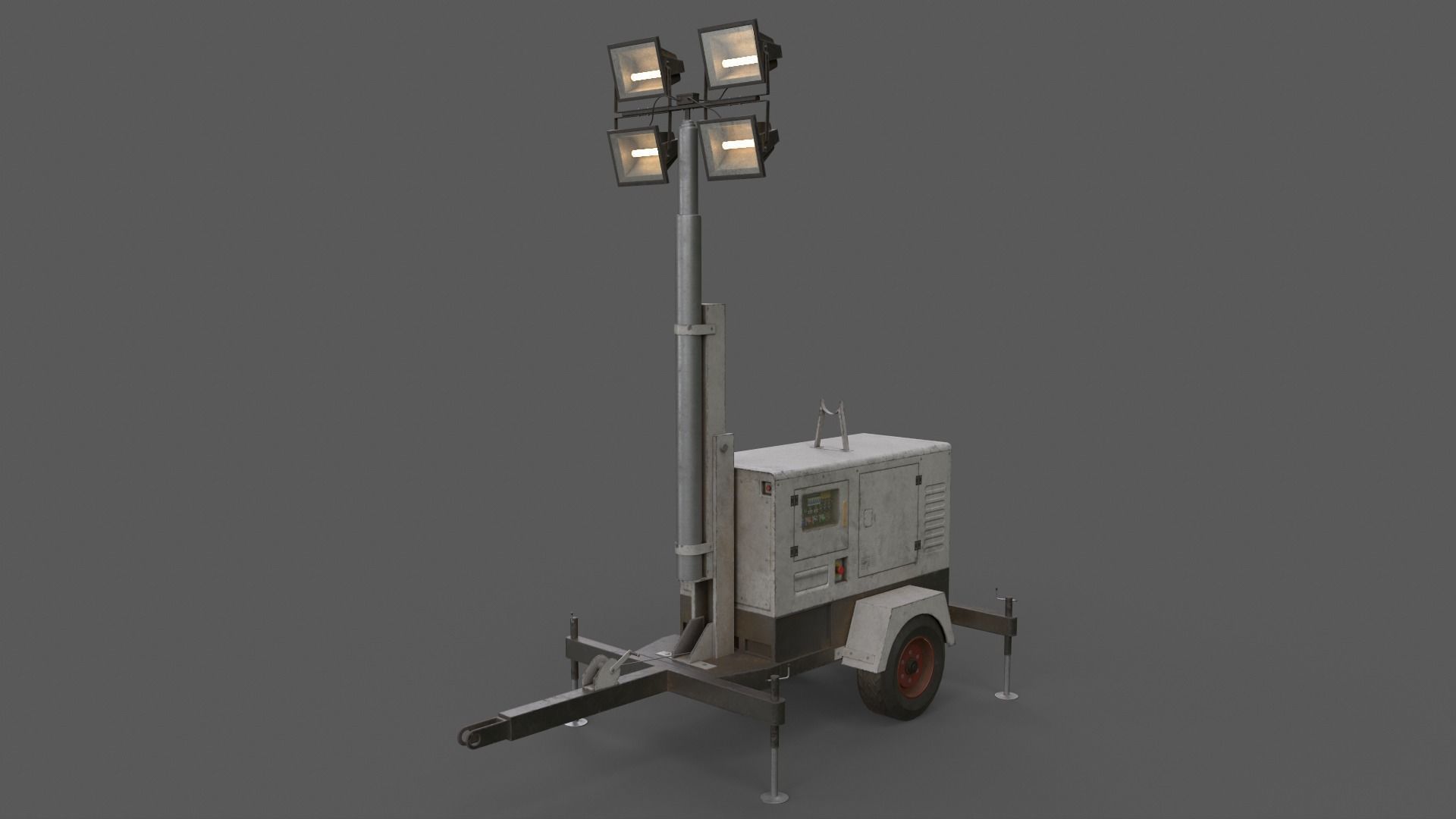 PBR Mobile Light Tower Generator A - Multi color Pack 3D Model Collection_47