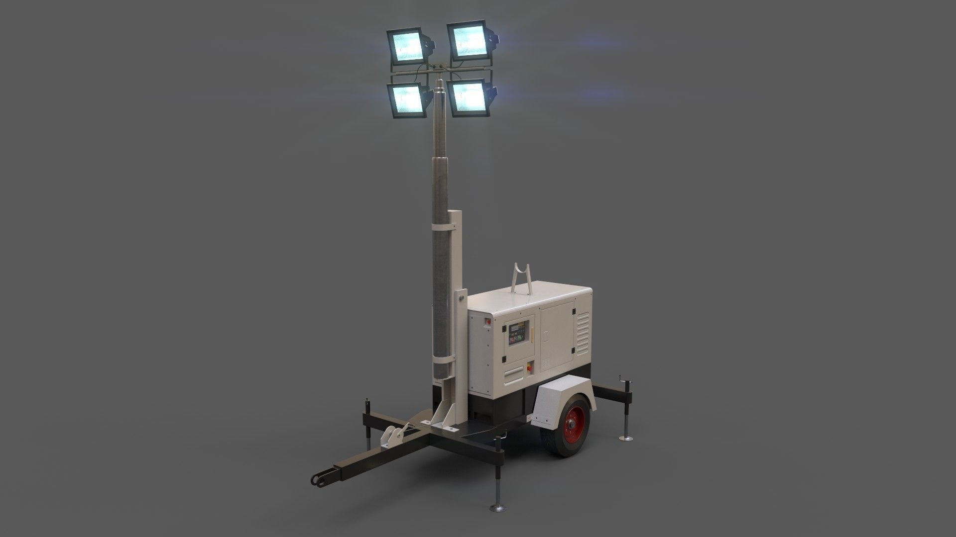 PBR Mobile Light Tower Generator A - Multi color Pack 3D Model Collection_18