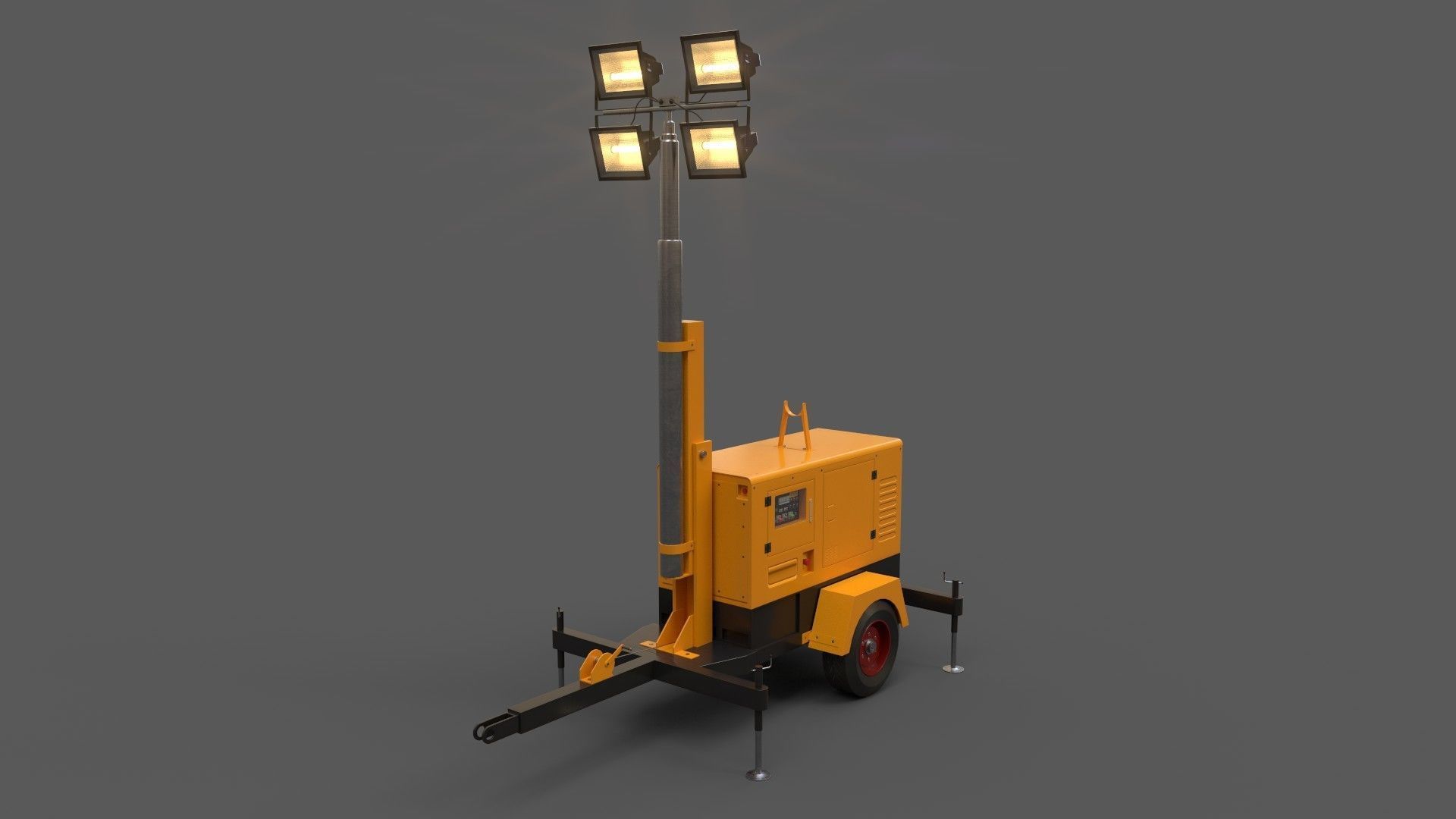 PBR Mobile Light Tower Generator A - Multi color Pack 3D Model Collection_31