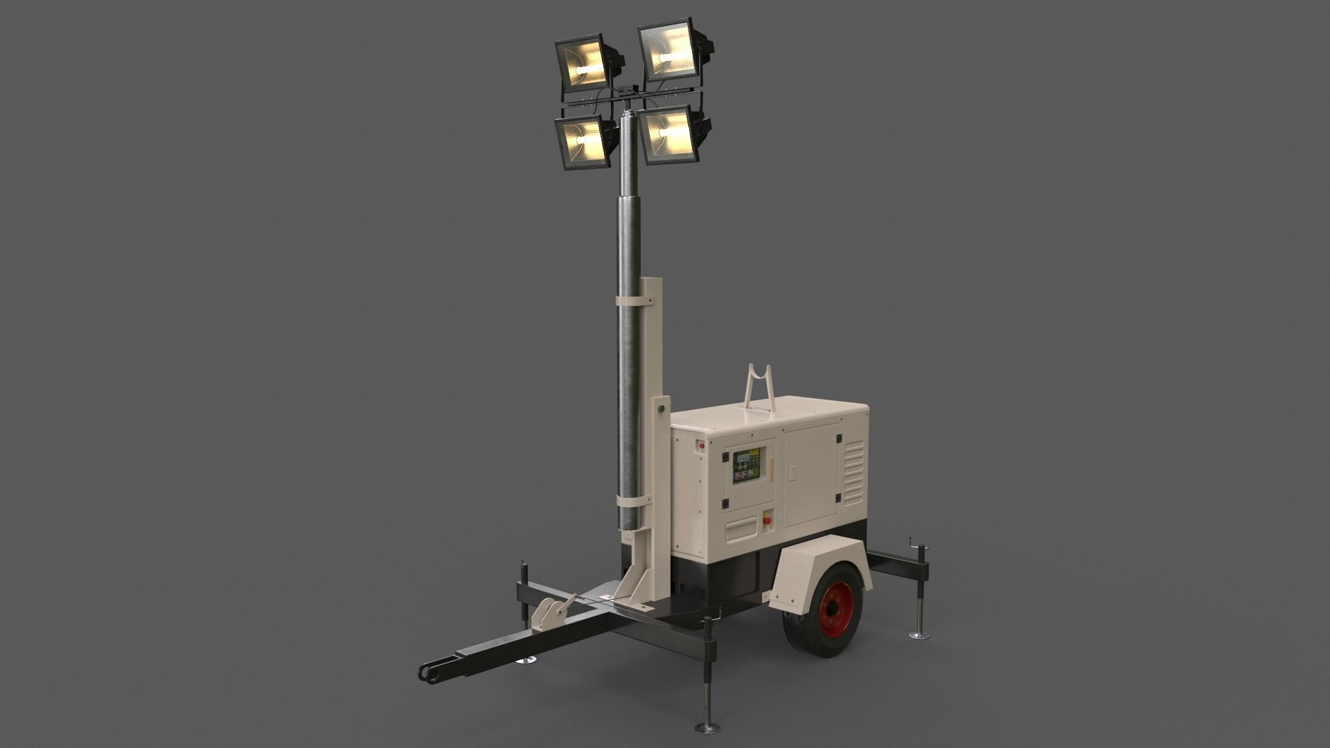 PBR Mobile Light Tower Generator A - Multi color Pack 3D Model Collection_50