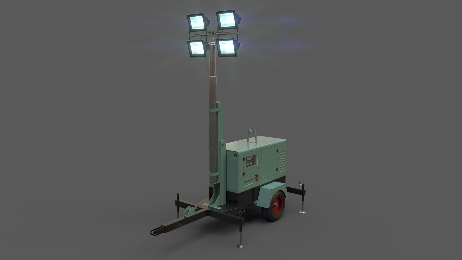 PBR Mobile Light Tower Generator A - Multi color Pack 3D Model Collection_17