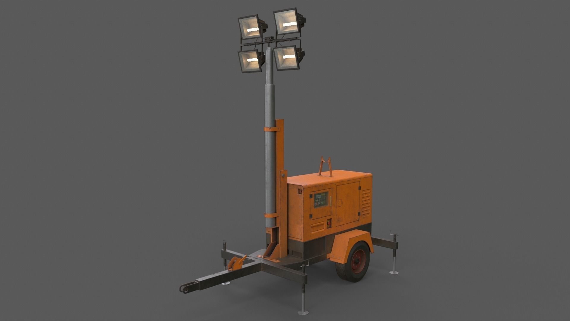 PBR Mobile Light Tower Generator A - Multi color Pack 3D Model Collection_49