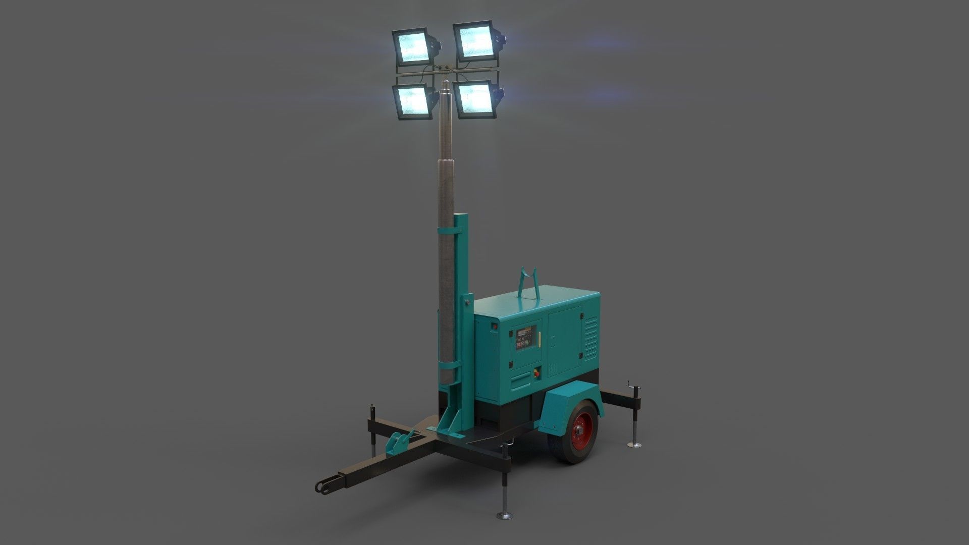 PBR Mobile Light Tower Generator A - Multi color Pack 3D Model Collection_11