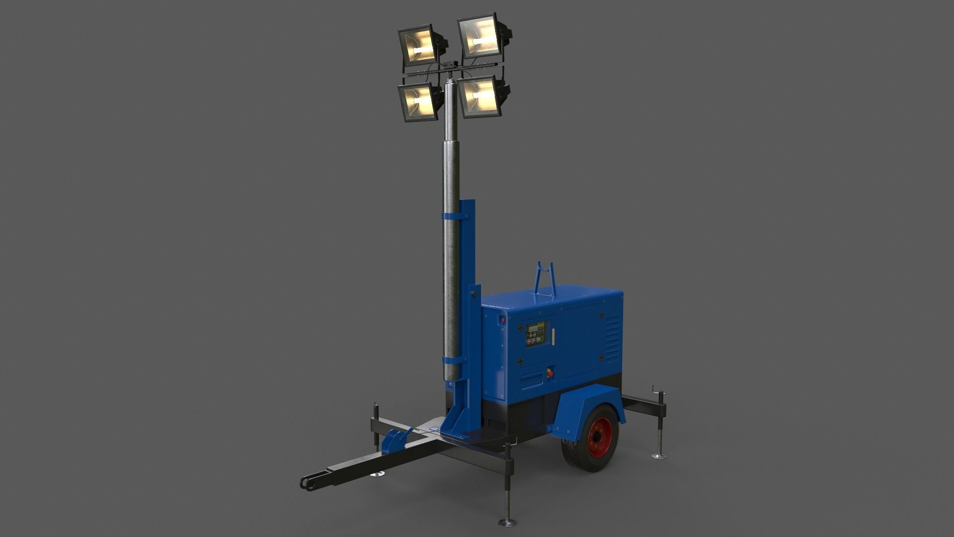 PBR Mobile Light Tower Generator A - Multi color Pack 3D Model Collection_36