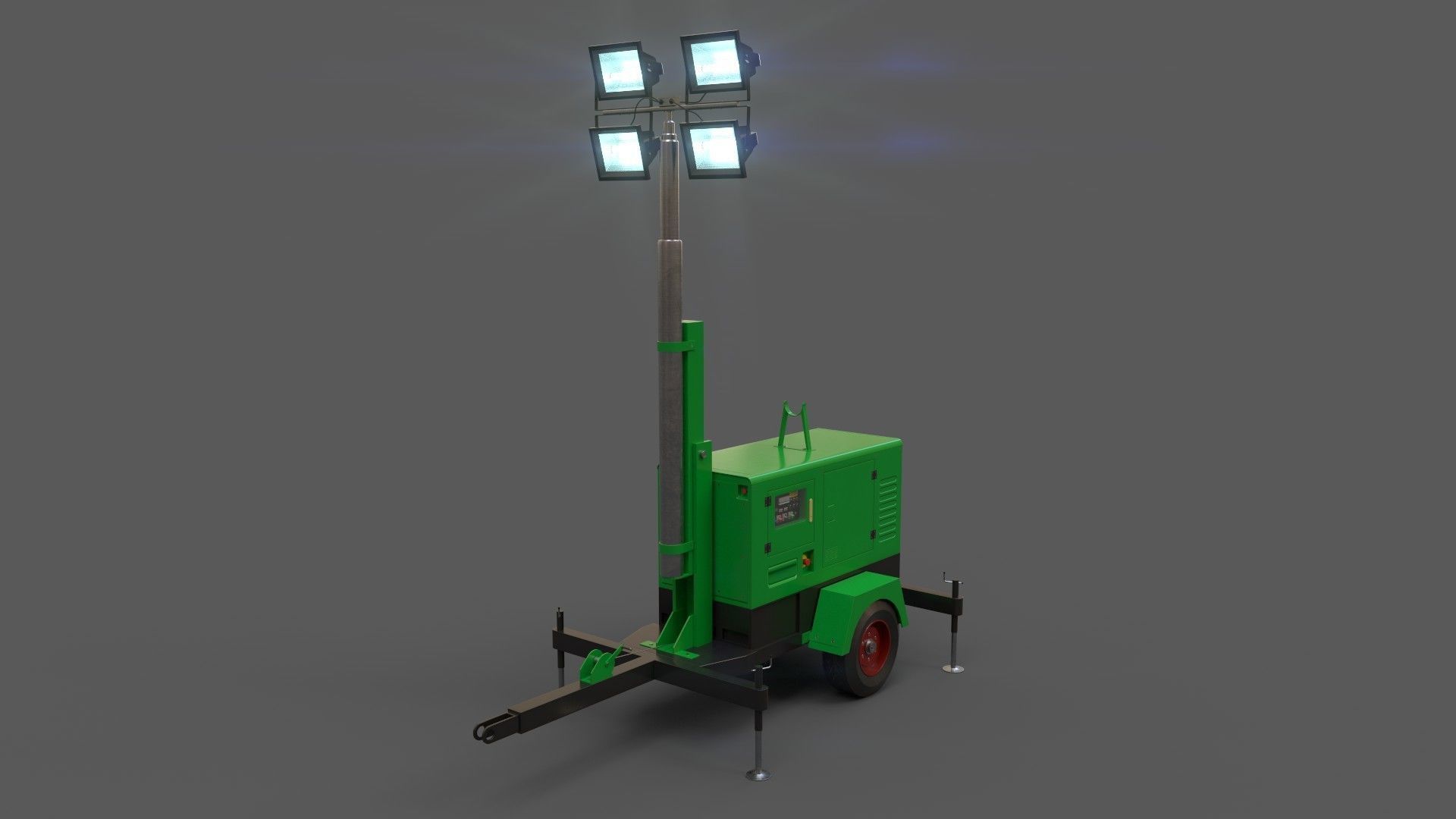 PBR Mobile Light Tower Generator A - Multi color Pack 3D Model Collection_12