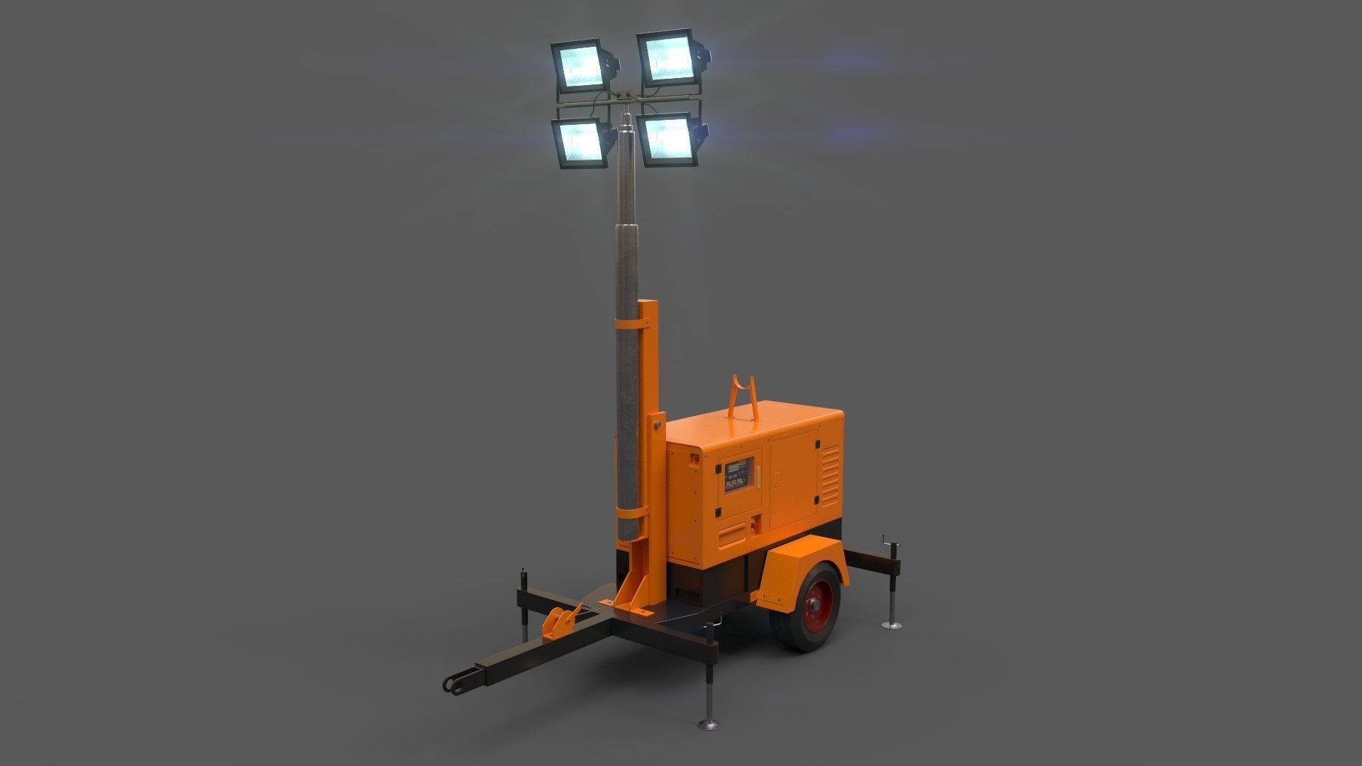 PBR Mobile Light Tower Generator A - Multi color Pack 3D Model Collection_22