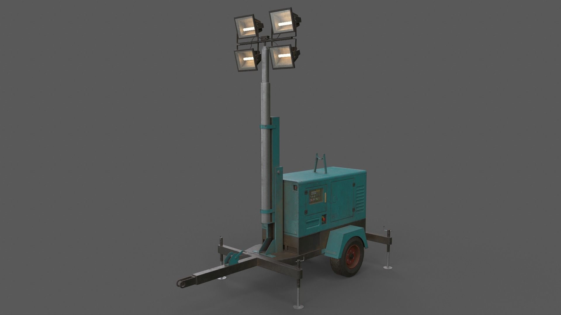 PBR Mobile Light Tower Generator A - Multi color Pack 3D Model Collection_41