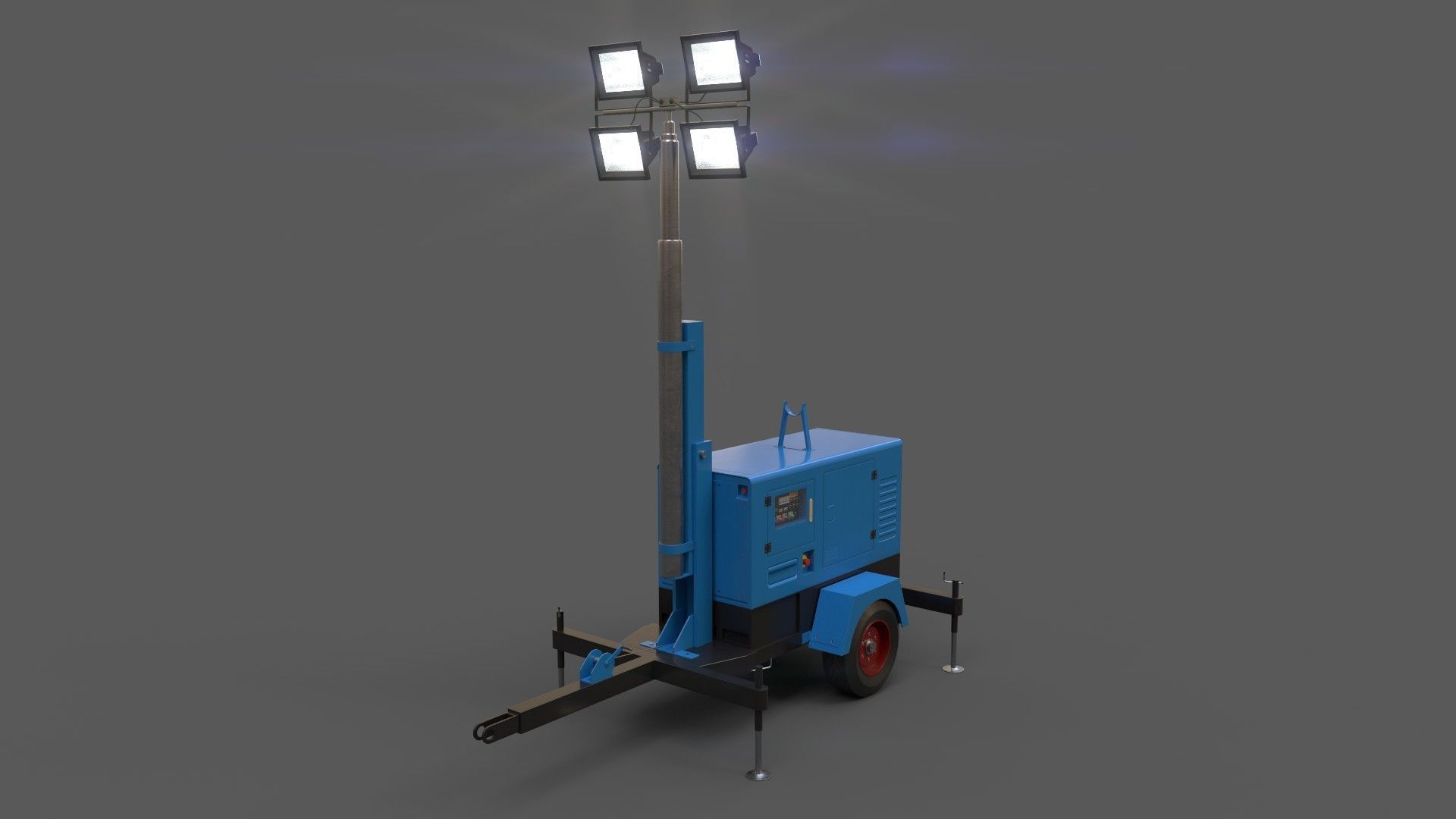PBR Mobile Light Tower Generator A - Multi color Pack 3D Model Collection_8