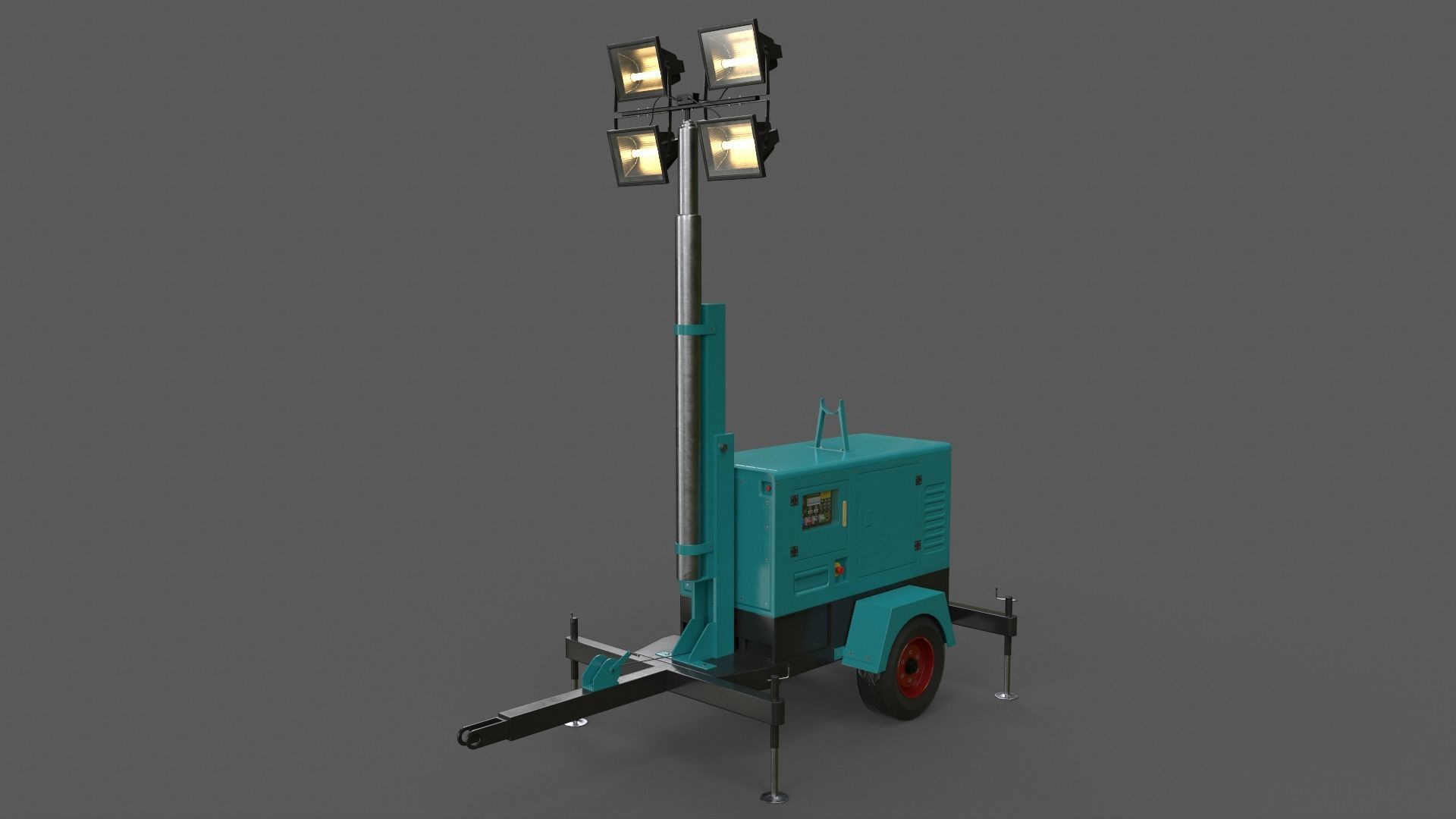 PBR Mobile Light Tower Generator A - Multi color Pack 3D Model Collection_40