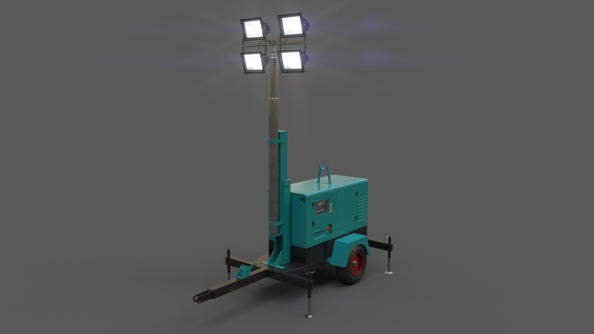 PBR Mobile Light Tower Generator A - Multi color Pack 3D Model Collection_9