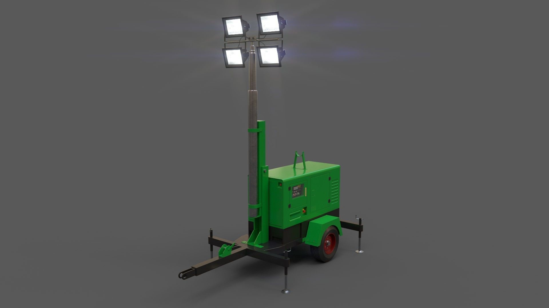 PBR Mobile Light Tower Generator A - Multi color Pack 3D Model Collection_14
