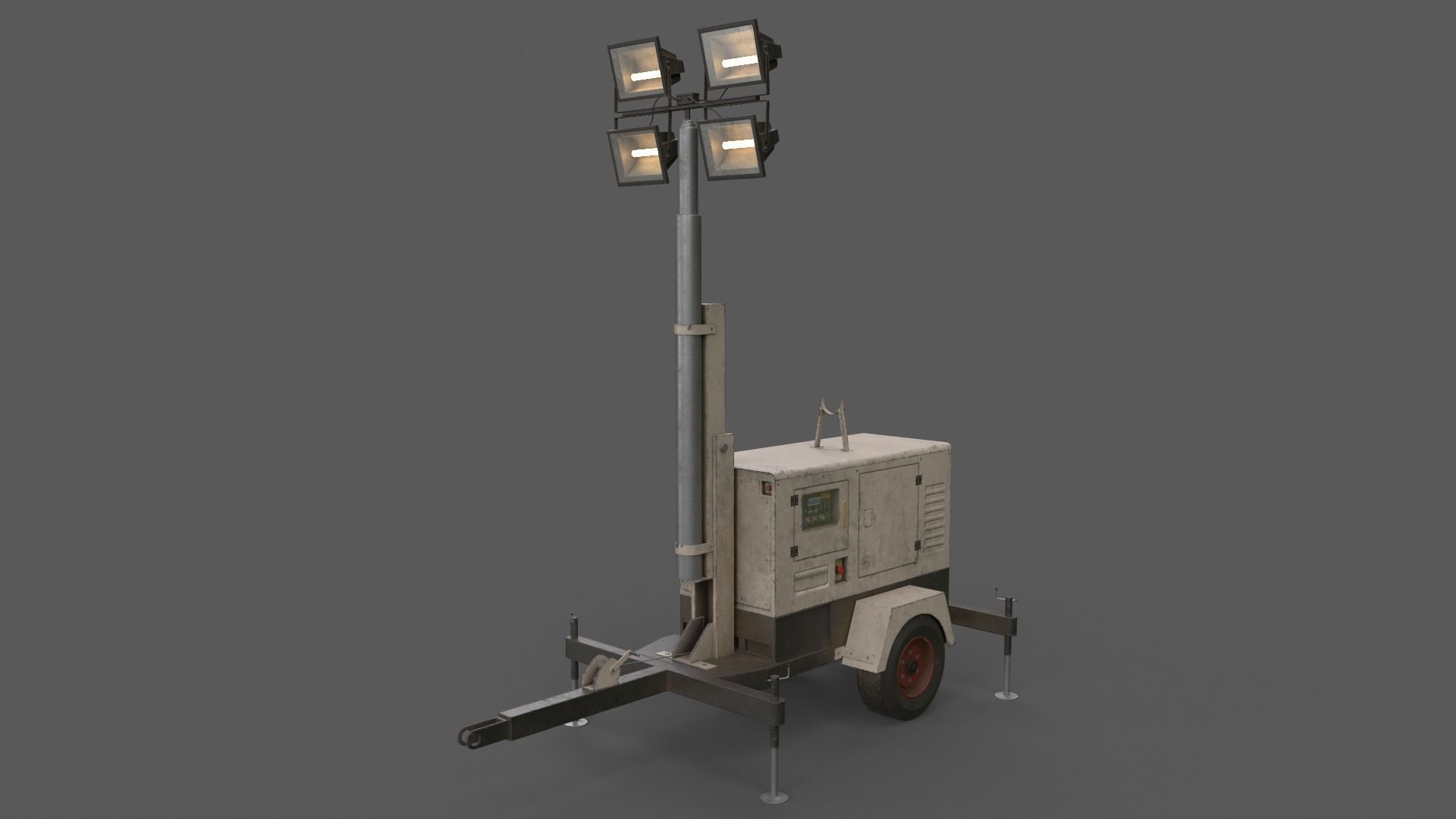 PBR Mobile Light Tower Generator A - Multi color Pack 3D Model Collection_51