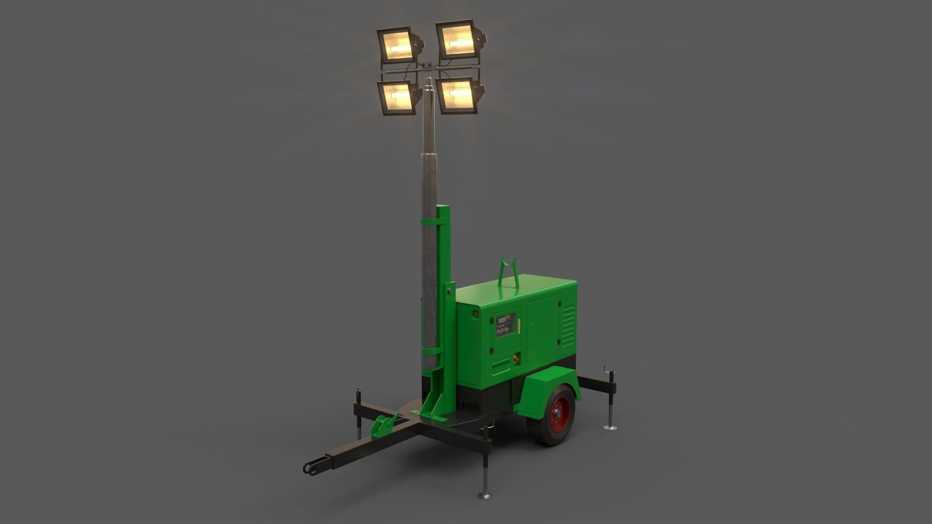 PBR Mobile Light Tower Generator A - Multi color Pack 3D Model Collection_13