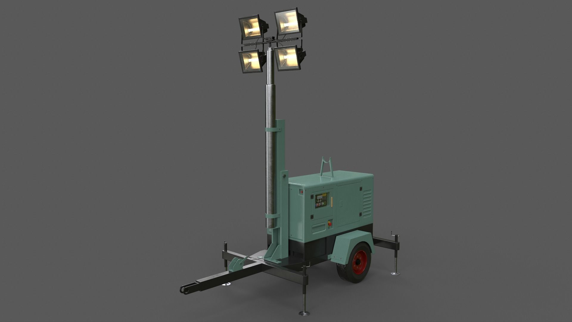 PBR Mobile Light Tower Generator A - Multi color Pack 3D Model Collection_44