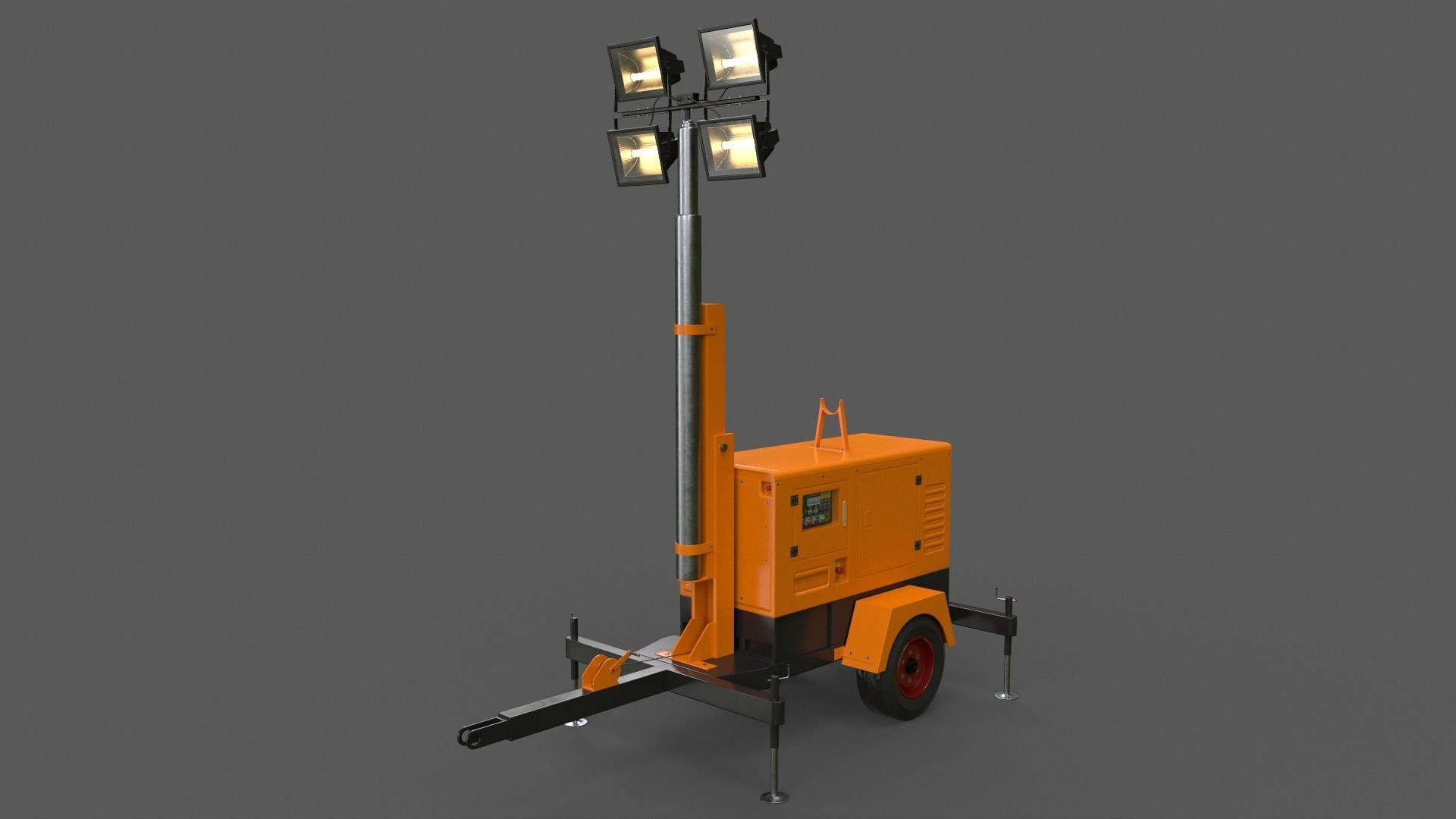 PBR Mobile Light Tower Generator A - Multi color Pack 3D Model Collection_48