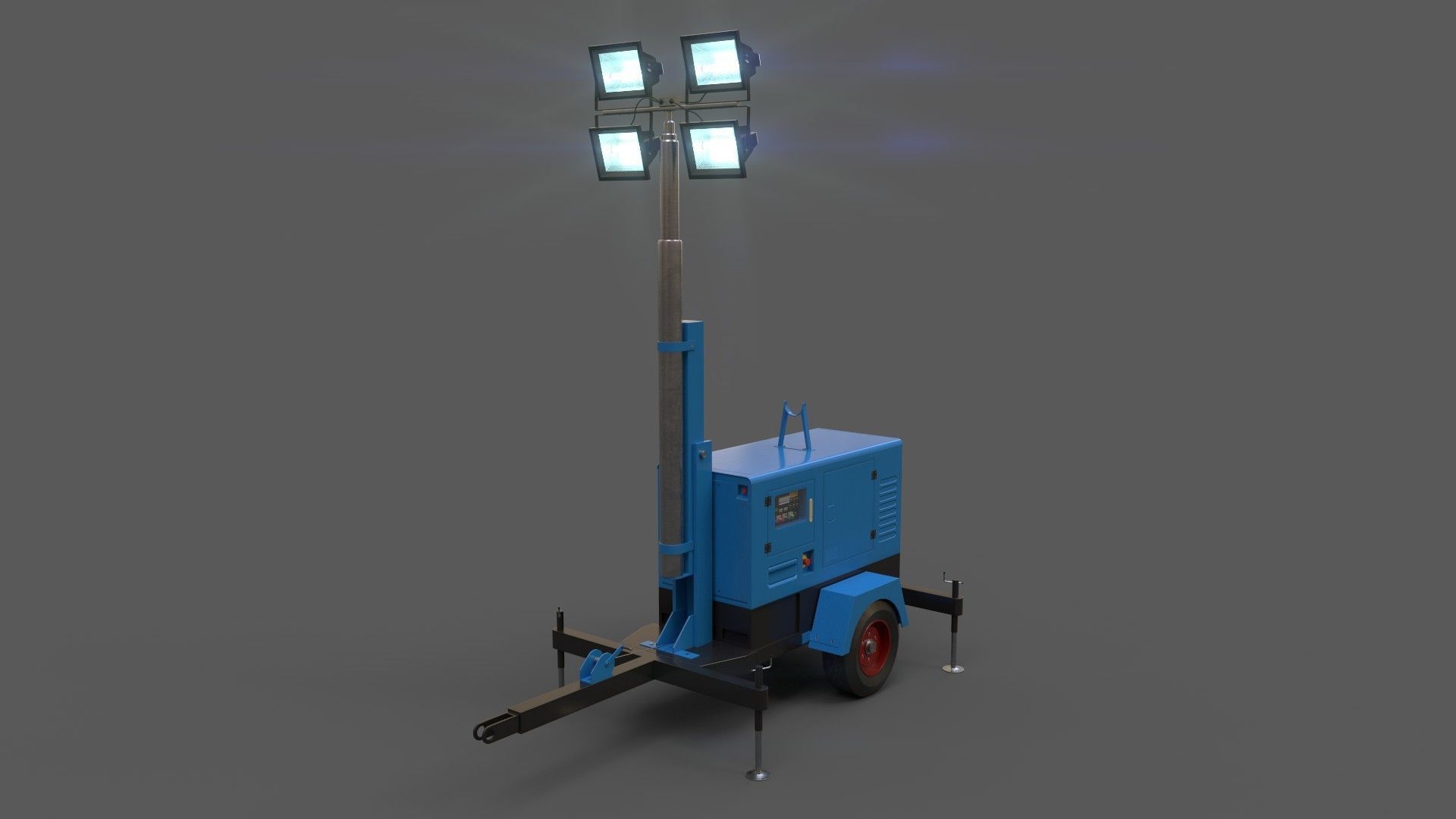 PBR Mobile Light Tower Generator A - Multi color Pack 3D Model Collection_6