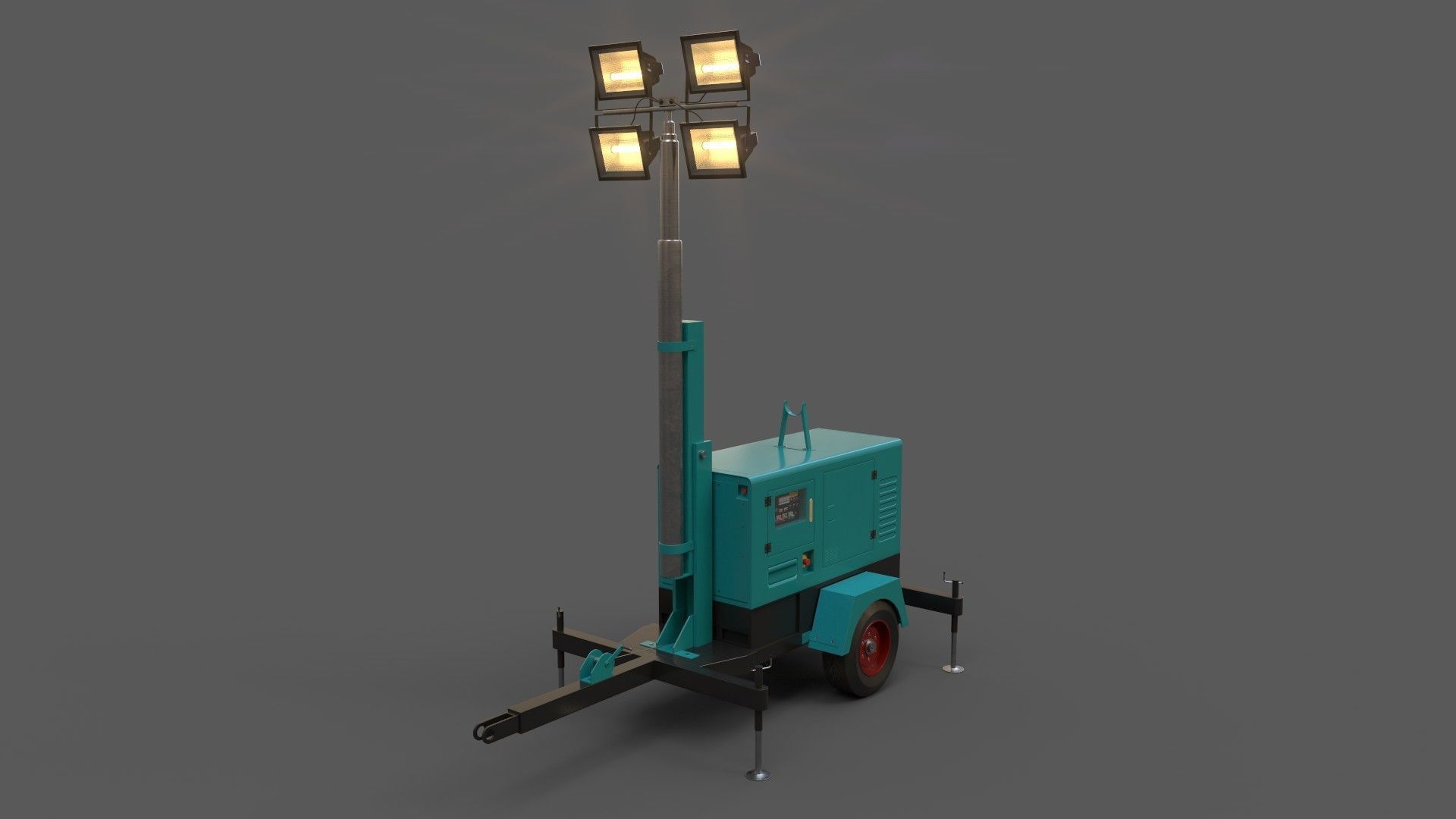 PBR Mobile Light Tower Generator A - Multi color Pack 3D Model Collection_10