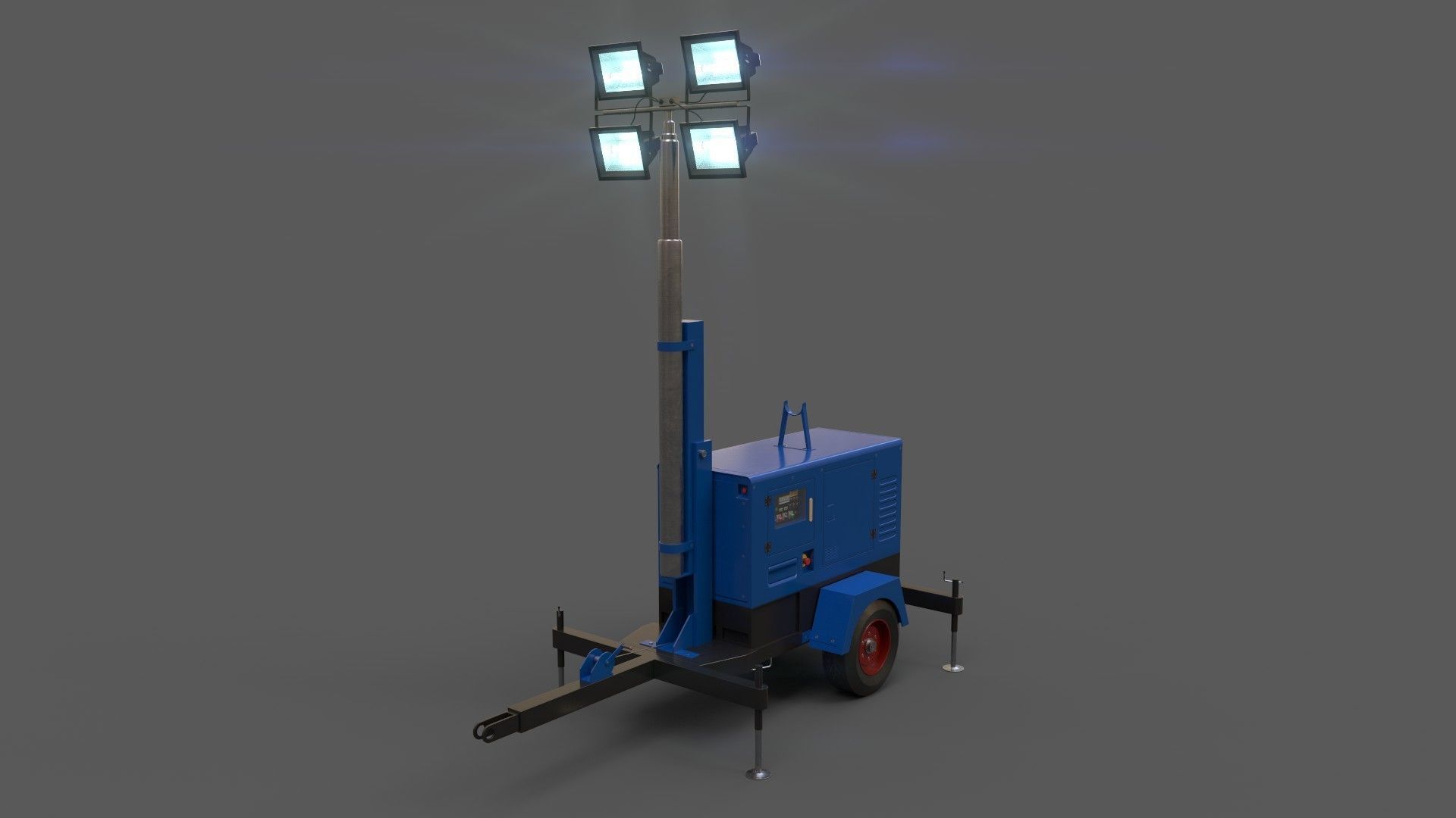 PBR Mobile Light Tower Generator A - Multi color Pack 3D Model Collection_3