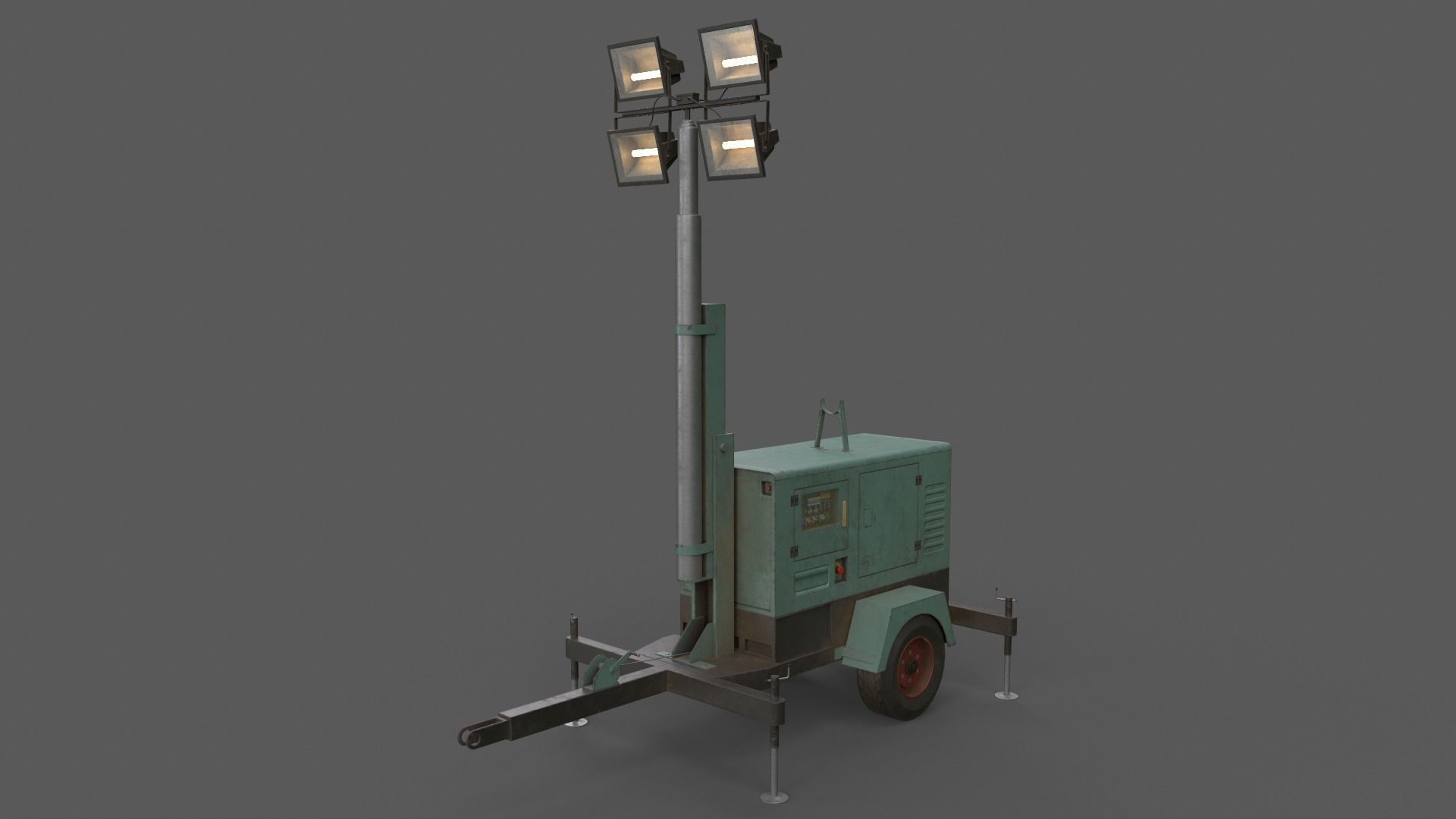 PBR Mobile Light Tower Generator A - Multi color Pack 3D Model Collection_45