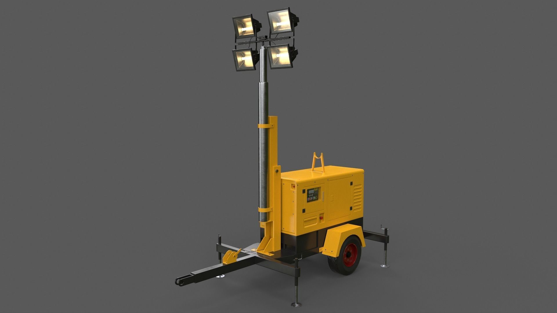 PBR Mobile Light Tower Generator A - Multi color Pack 3D Model Collection_52